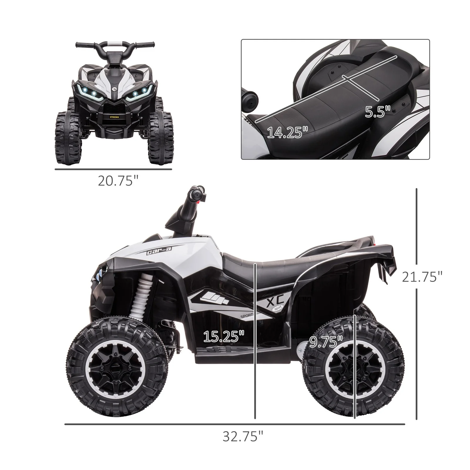 12V Kids ATV Quad Car with Forward and Reverse Function and Music - Image 2