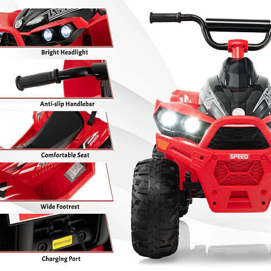 12V Kids ATV with Adjustable Speed and Comfortable Seat - Red - Image 5