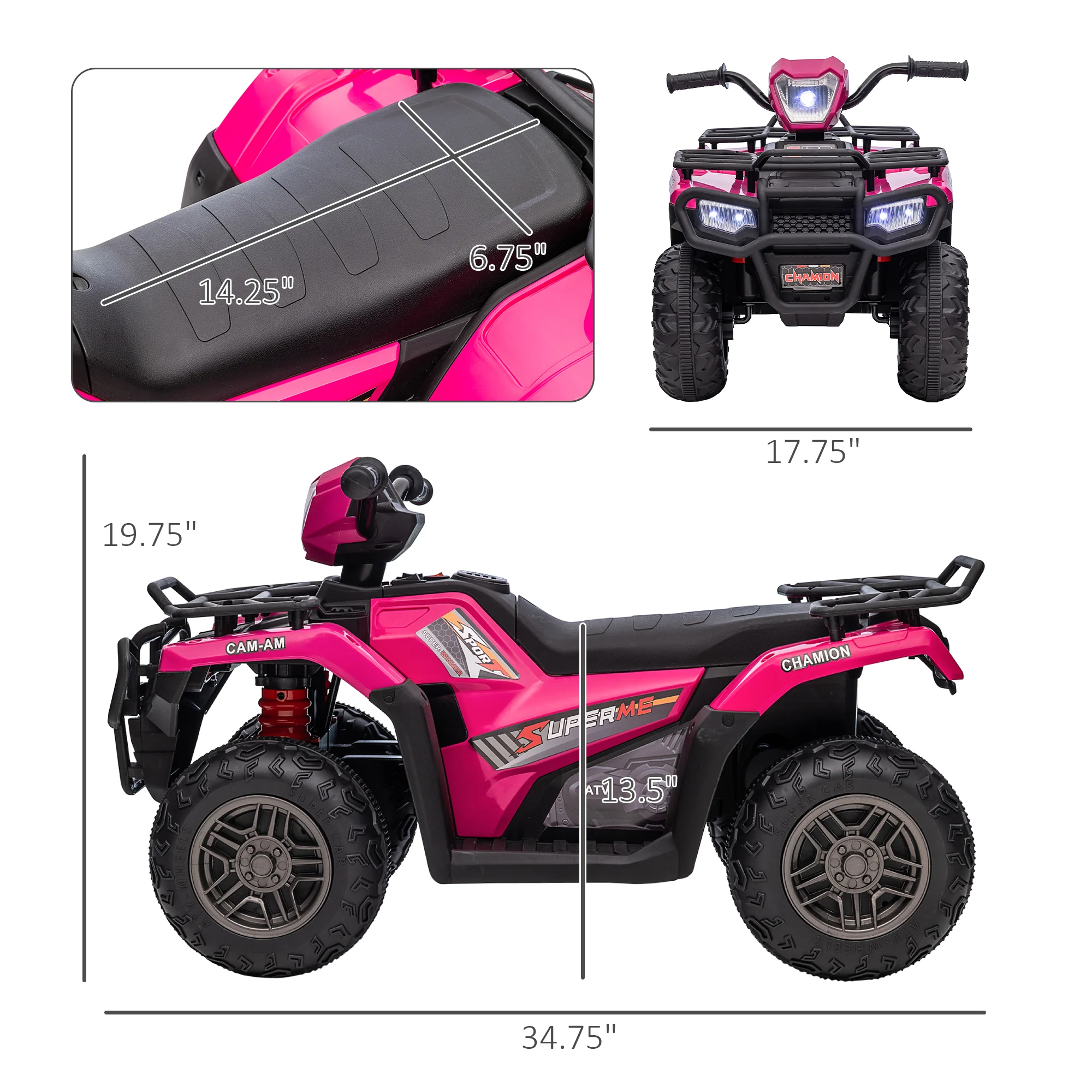 12V Kids ATV with Music, Headlights, and Forward/Backward Function - A Fun Ride for Young Adventurers! - Image 3