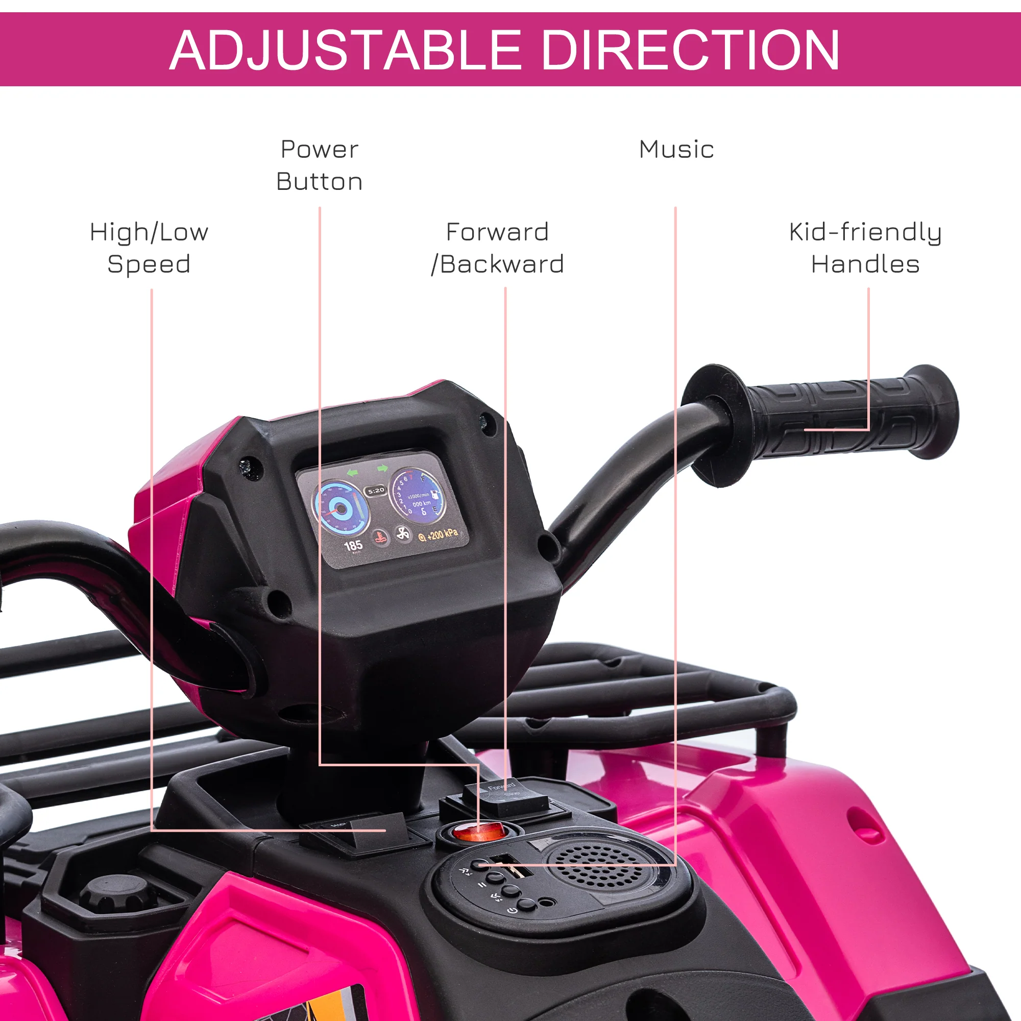 12V Kids ATV with Music, Headlights, and Forward/Backward Function - A Fun Ride for Young Adventurers! - Image 7
