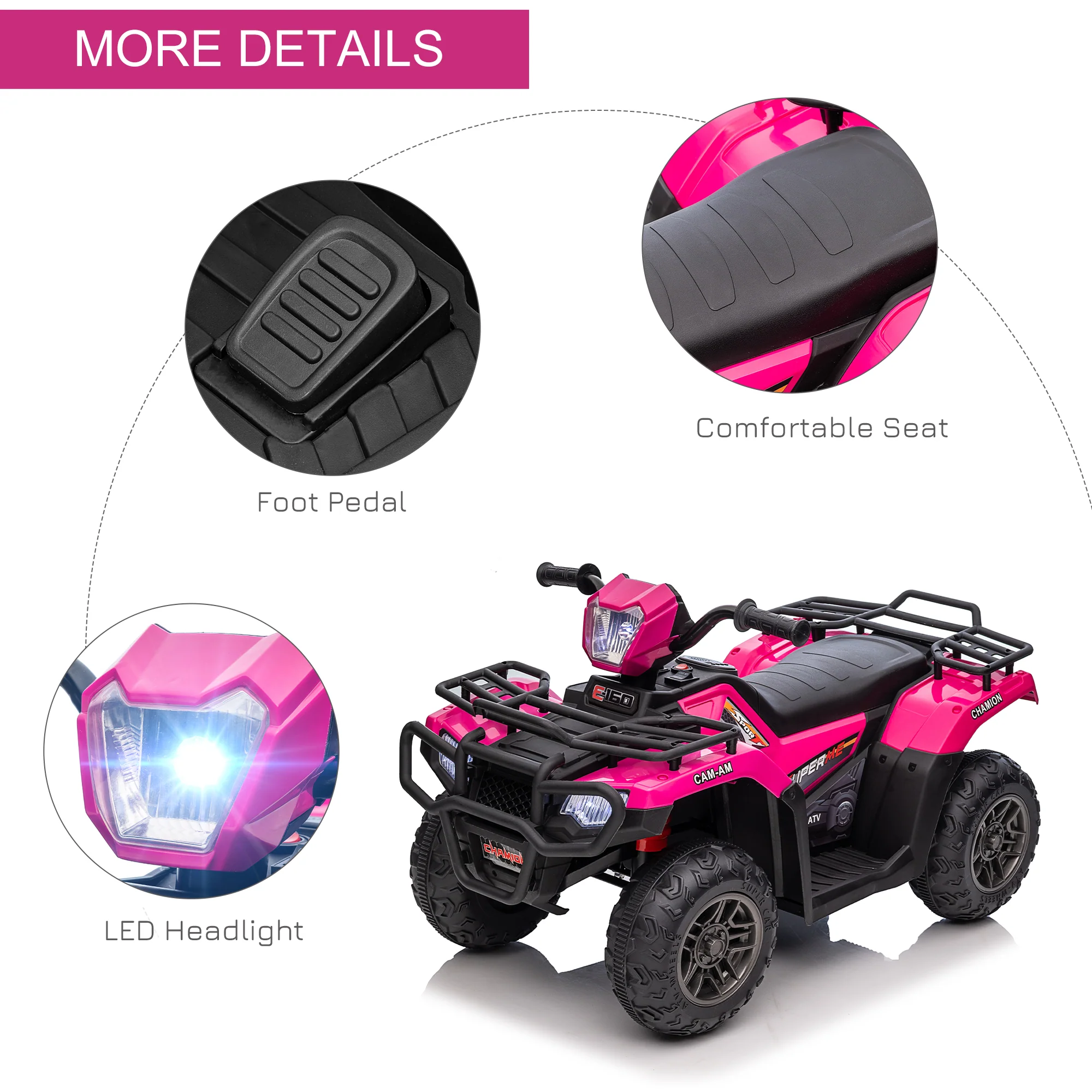 12V Kids ATV with Music, Headlights, and Forward/Backward Function - A Fun Ride for Young Adventurers! - Image 9