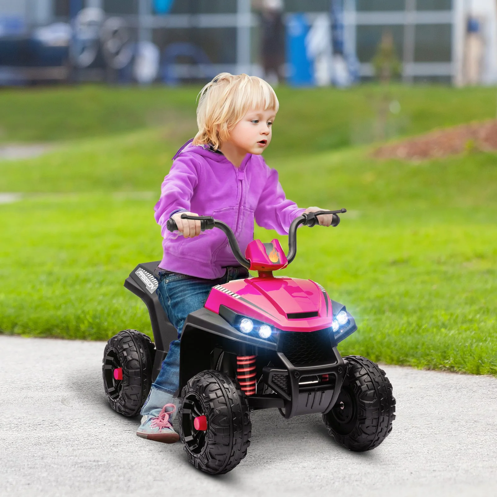 12V Kids ATV with Spring Suspension and Forward & Reverse Drive Pink - Image 2