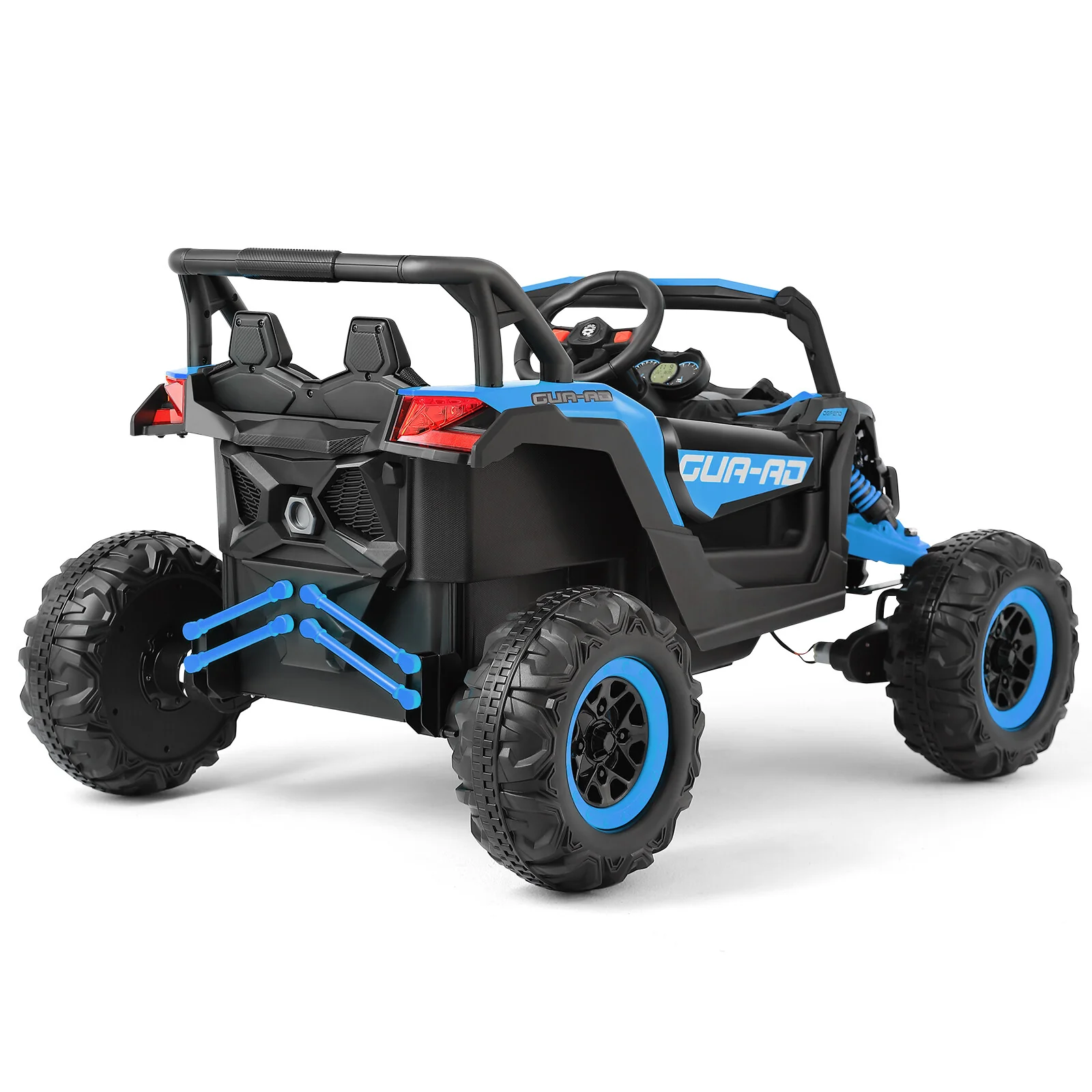 12V Blue Kids Electric Off-Road Ride-On UTV Vehicle with Music, LED Lights, and Remote Control - Image 23