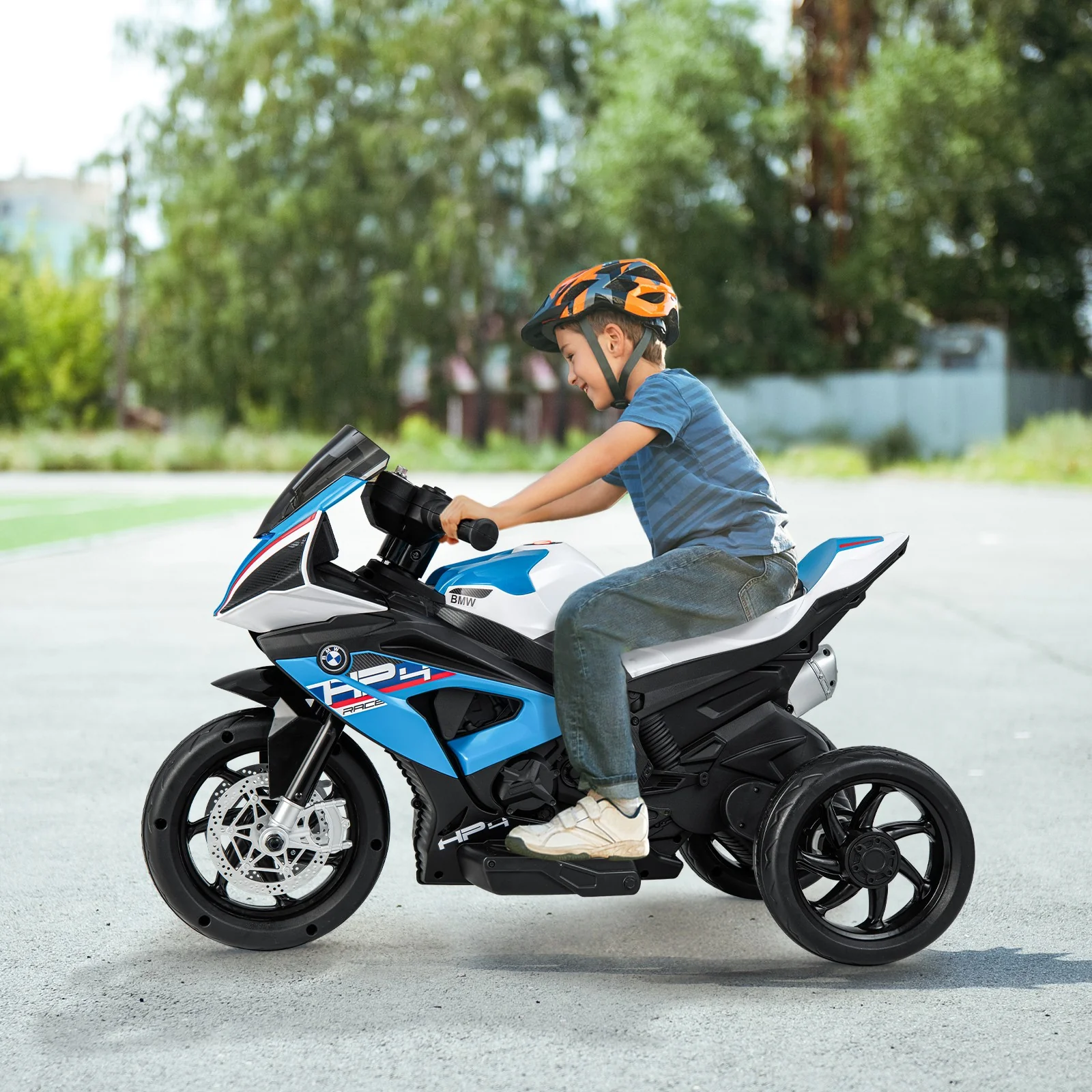 12V Licensed Kids Ride-On Motorcycle with Bright LED Headlights - Image 3