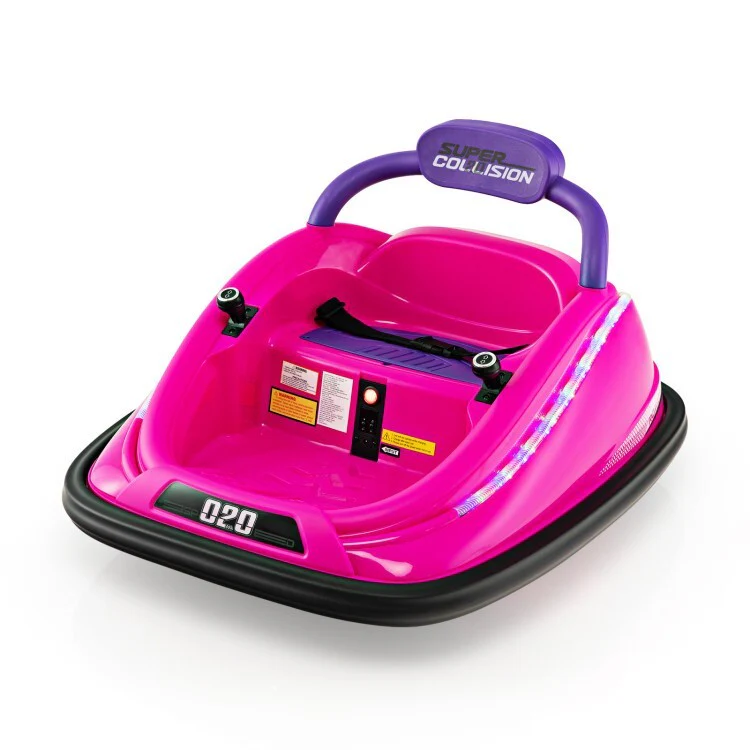 12V Electric Kids Bumper Car Ride-On Toy with 360 Spin and Remote Control Pink Toddler Vehicle - Image 10