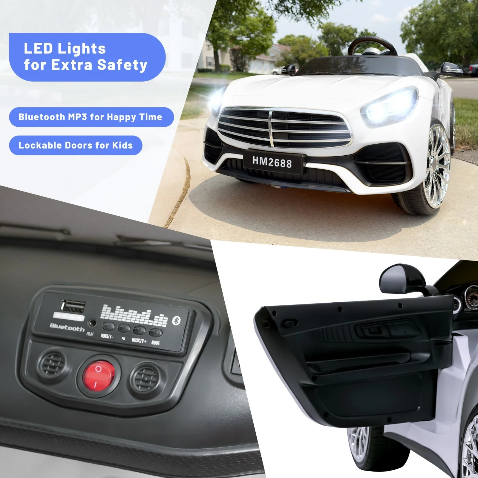 12V Electric Kids Ride-On Car with 2 Seats, 55W Dual Motors, and Remote Control - Image 3
