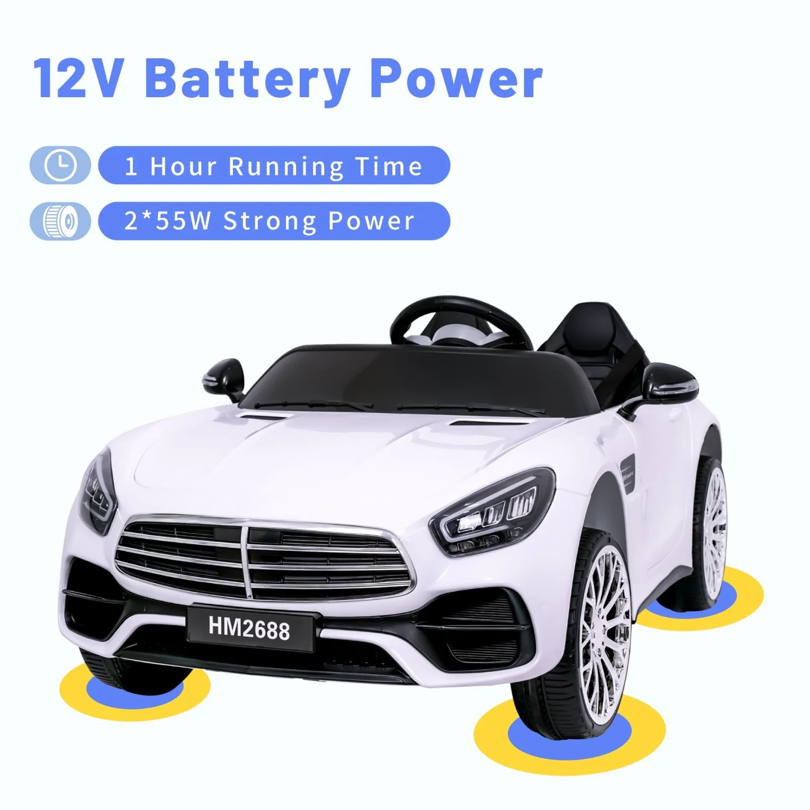 12V Electric Kids Ride-On Car with 2 Seats, 55W Dual Motors, and Remote Control - Image 5