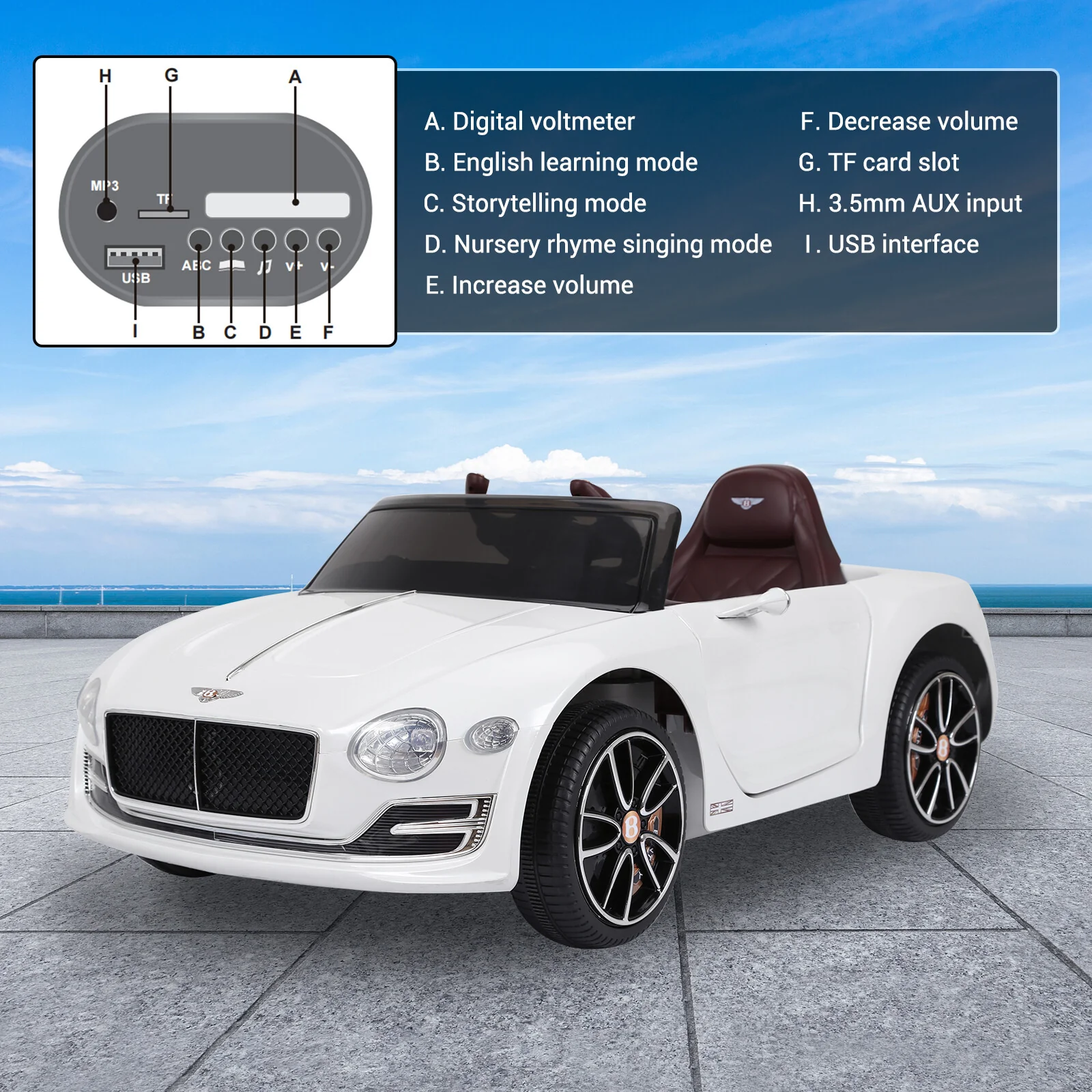 12V Kids Ride-On Car with Power Wheels, Remote Control, and LED Lights - Image 3