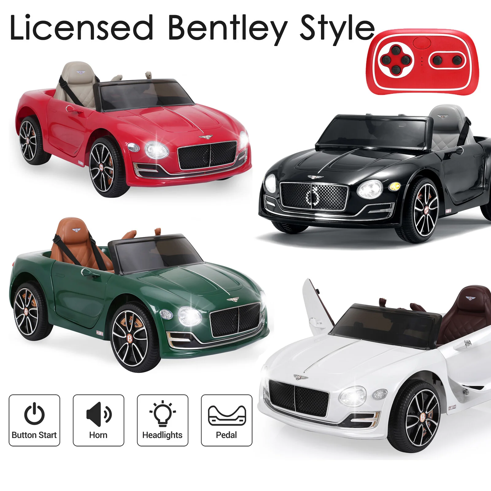 12V Kids Ride-On Car with Power Wheels, Remote Control, and LED Lights - Image 9