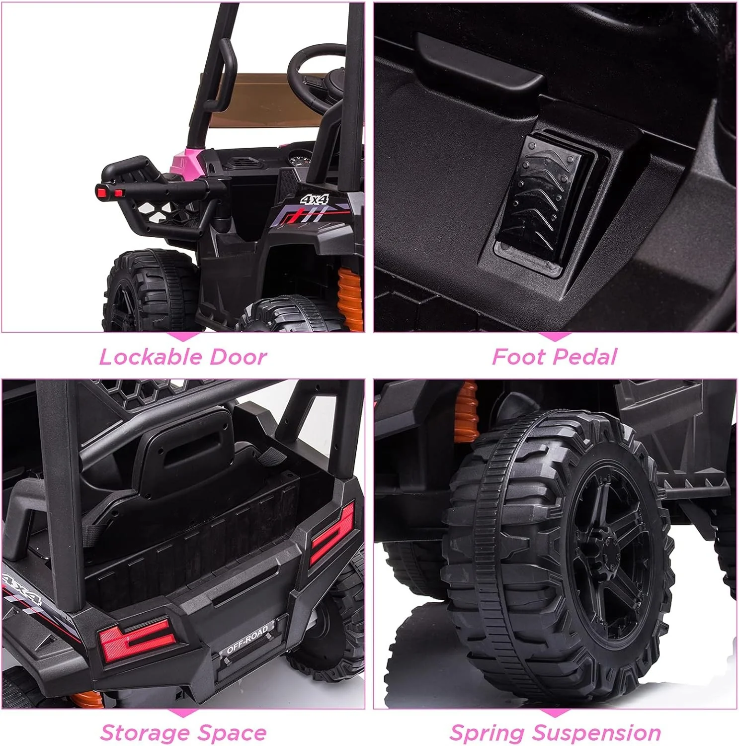 12V Kids Ride-On Truck with Remote Control, LED Lights, and Music - Image 4