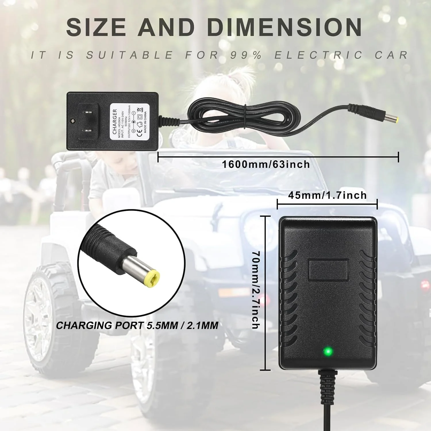 12V Charger for Kids Electric Ride-On Cars and Batteries - Image 6