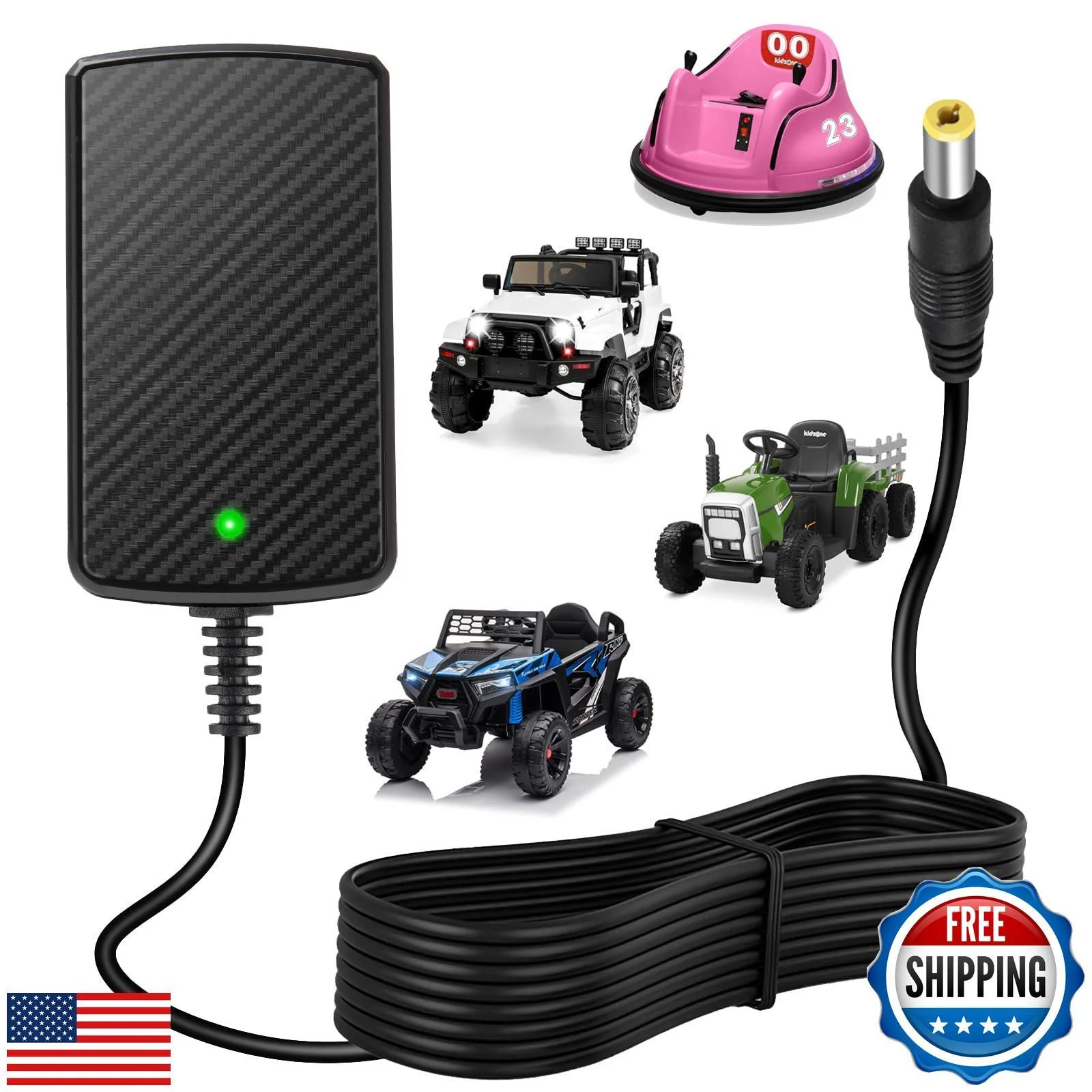 12V Battery Charger for Kids Ride-On Toy Cars Compatible with Wrangler SU Models - Image 6