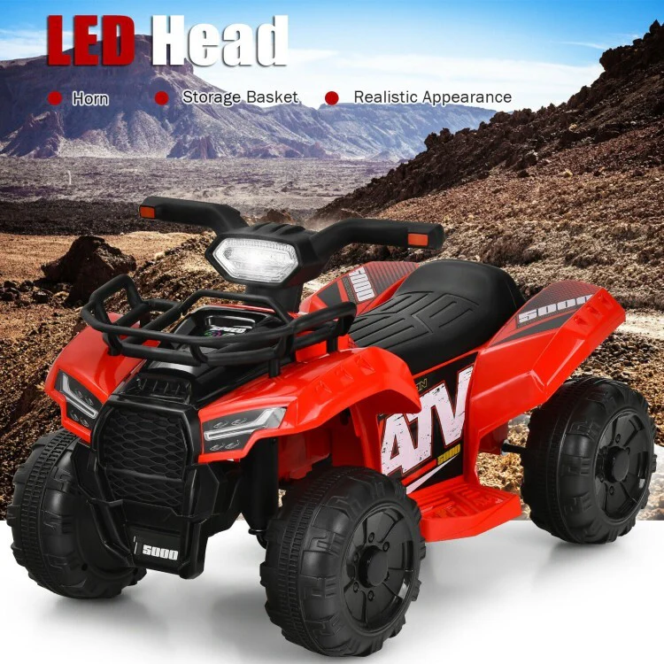 12V Kids Electric 4-Wheeler ATV Ride-On Vehicle with MP3 and LED Lights - Red - Image 5