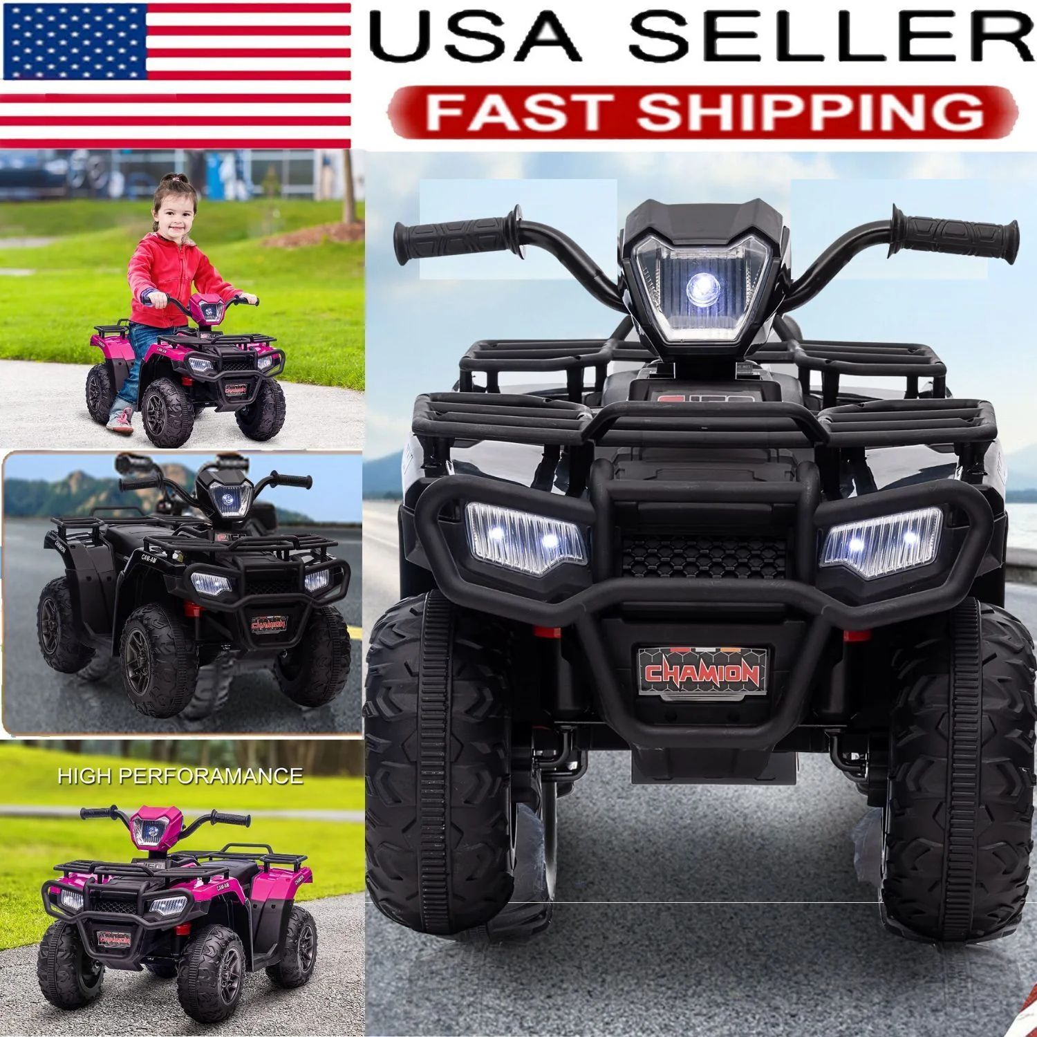 12V Kids Electric ATV Quad with LED, MP3, and USB - Fun 4-Wheeler Car Toy - Image 8