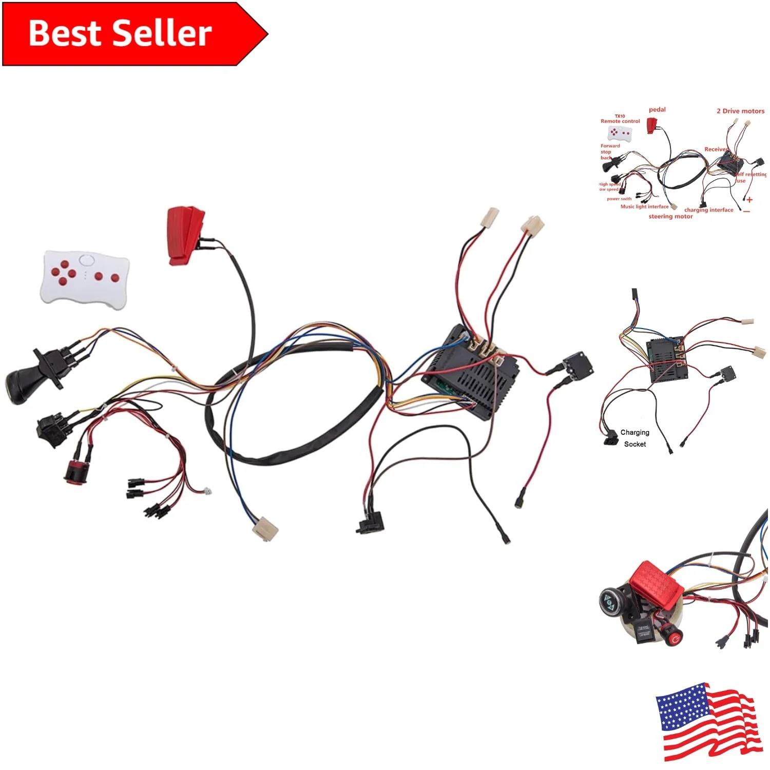 12V Kids Electric Car DIY Kit with Bluetooth Remote and Accessories - Image 8