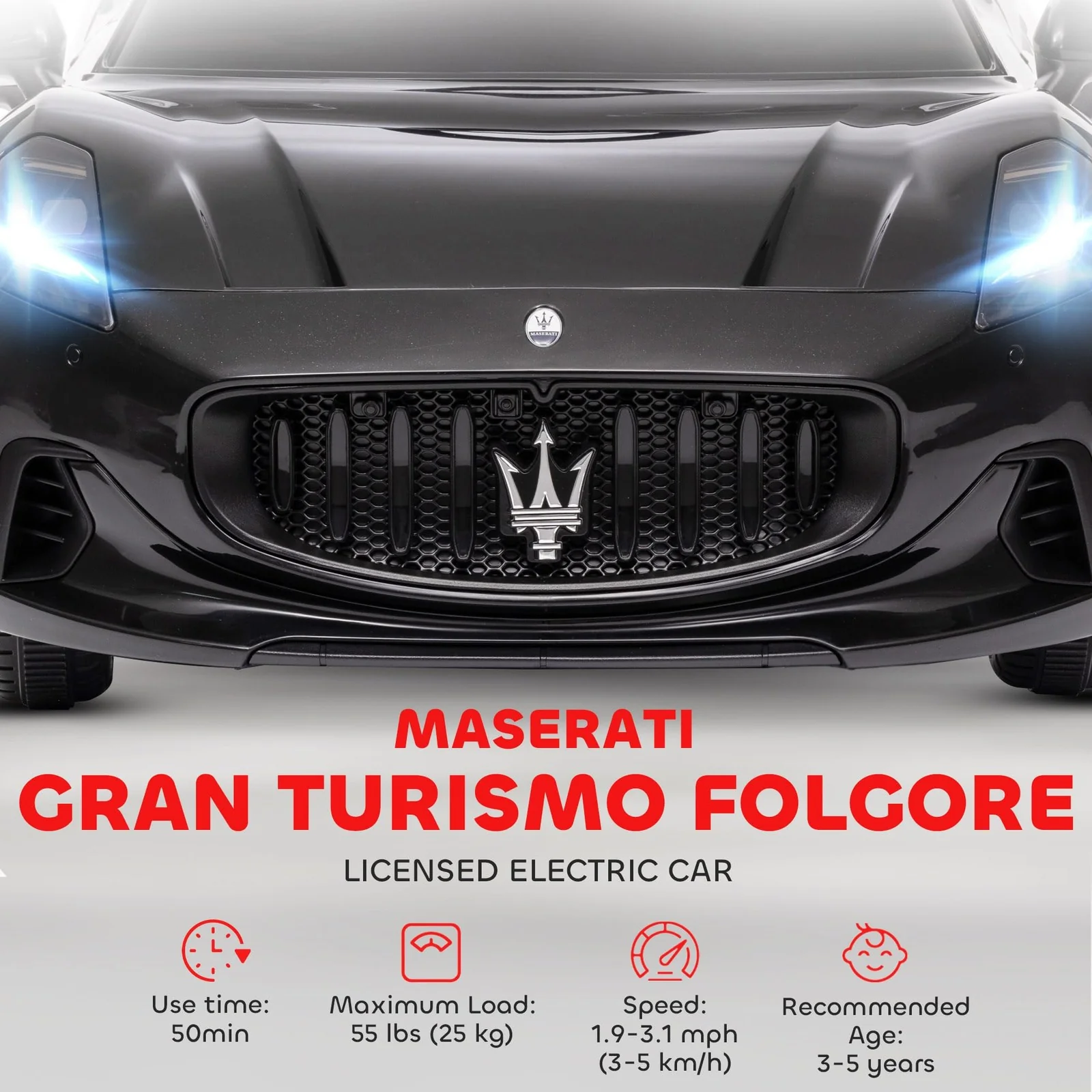 12V Licensed Kids Electric Ride-On Maserati Gran Turismo Car - Image 3