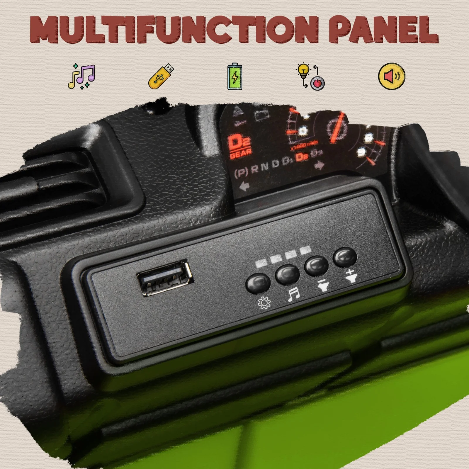 12V Kids Electric Car with Switchable 2WD/4WD and Remote Control Green - Image 11