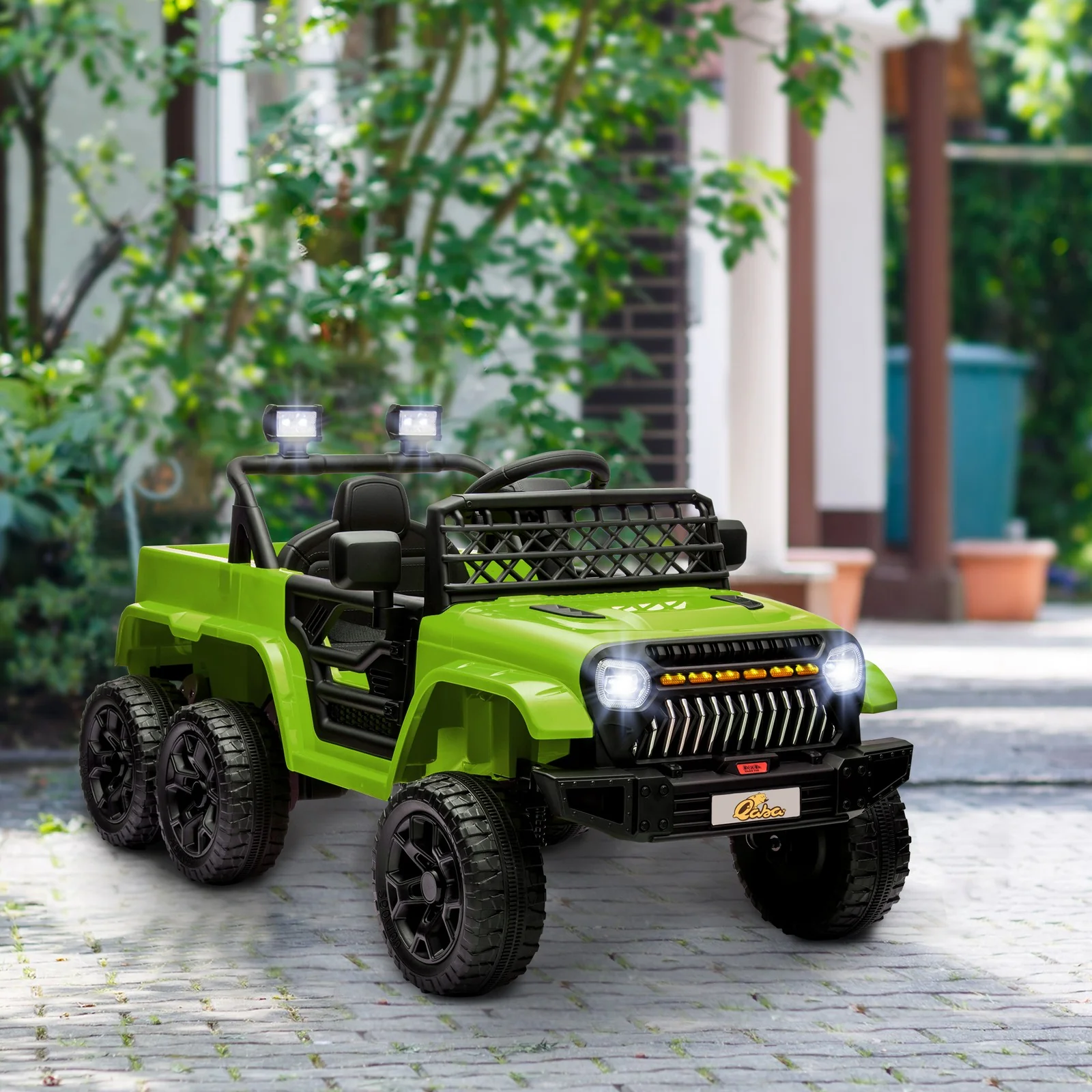 12V Kids Electric Car with Switchable 2WD/4WD and Remote Control Green - Image 9