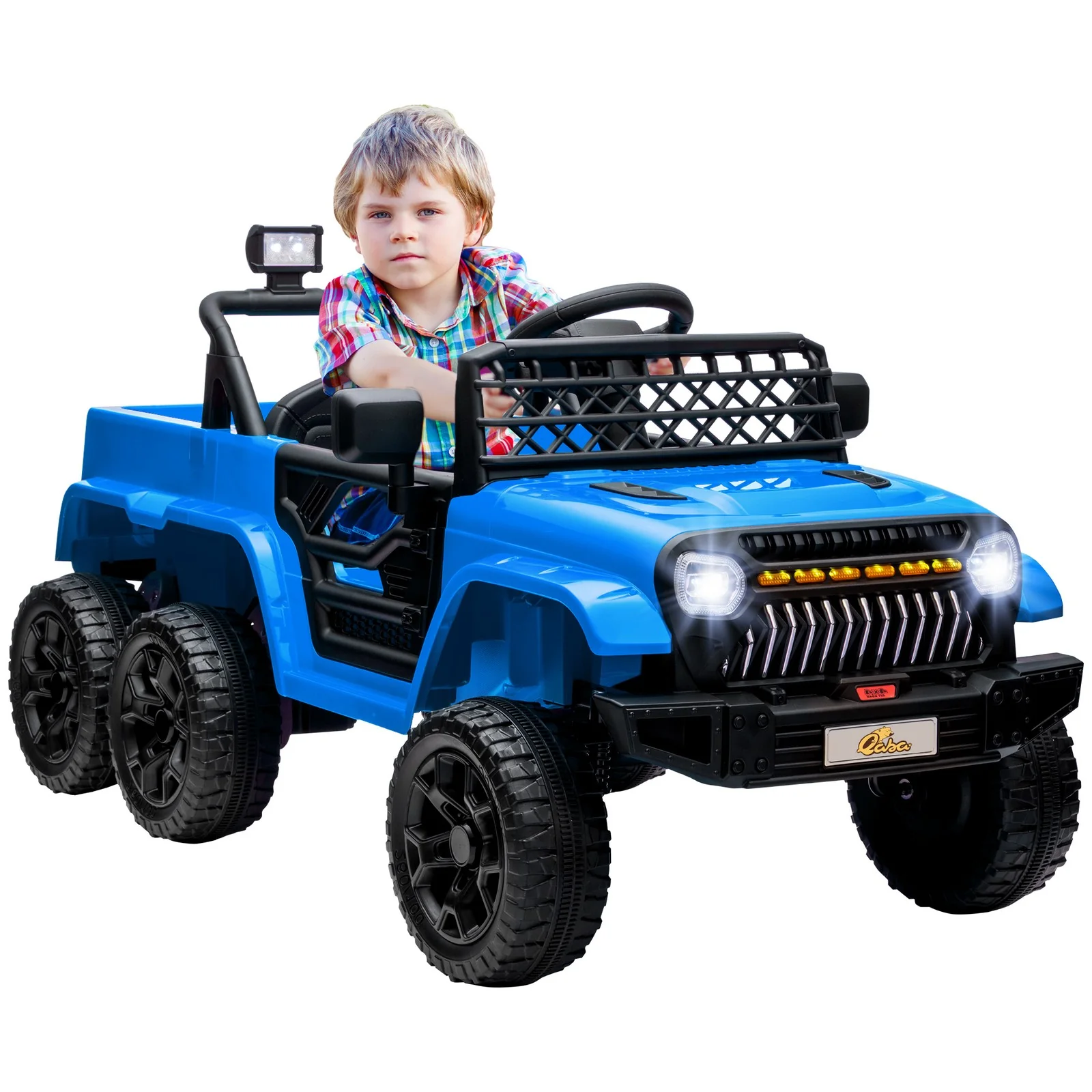 12V Kids Electric Car with Switchable 2WD/4WD, Remote Control and Lights, Blue - Image 12