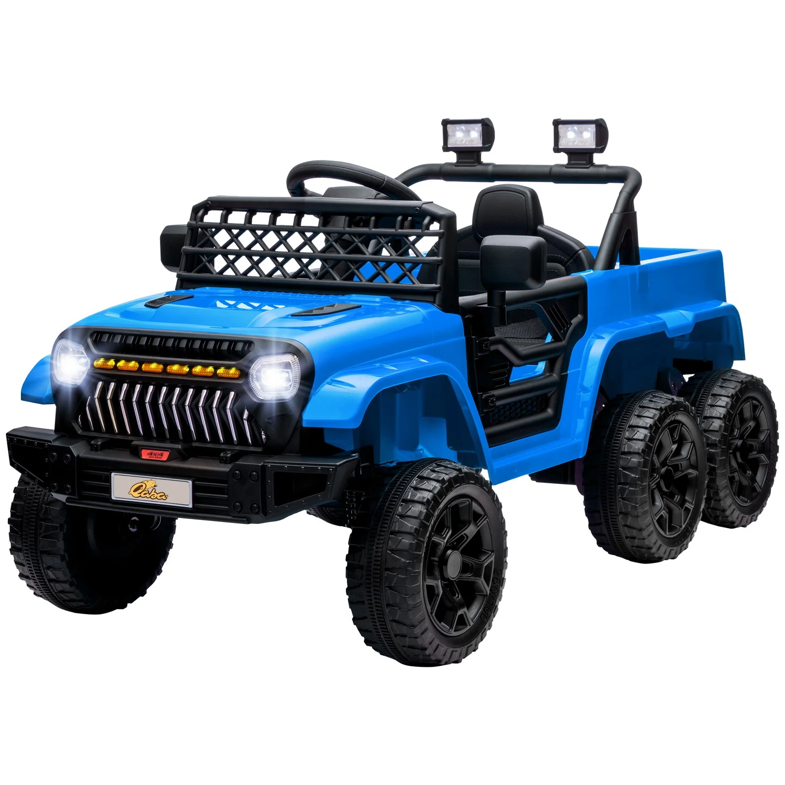 12V Kids Electric Car with Switchable 2WD/4WD, Remote Control and Lights, Blue - Image 4