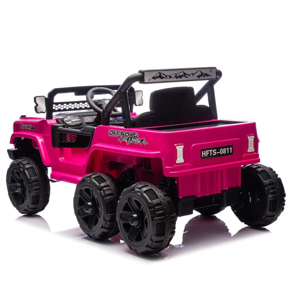 12V Kids Electric Truck Toy with 6 Wheels, LED Lights, Music, and Parent Remote Control - Image 4