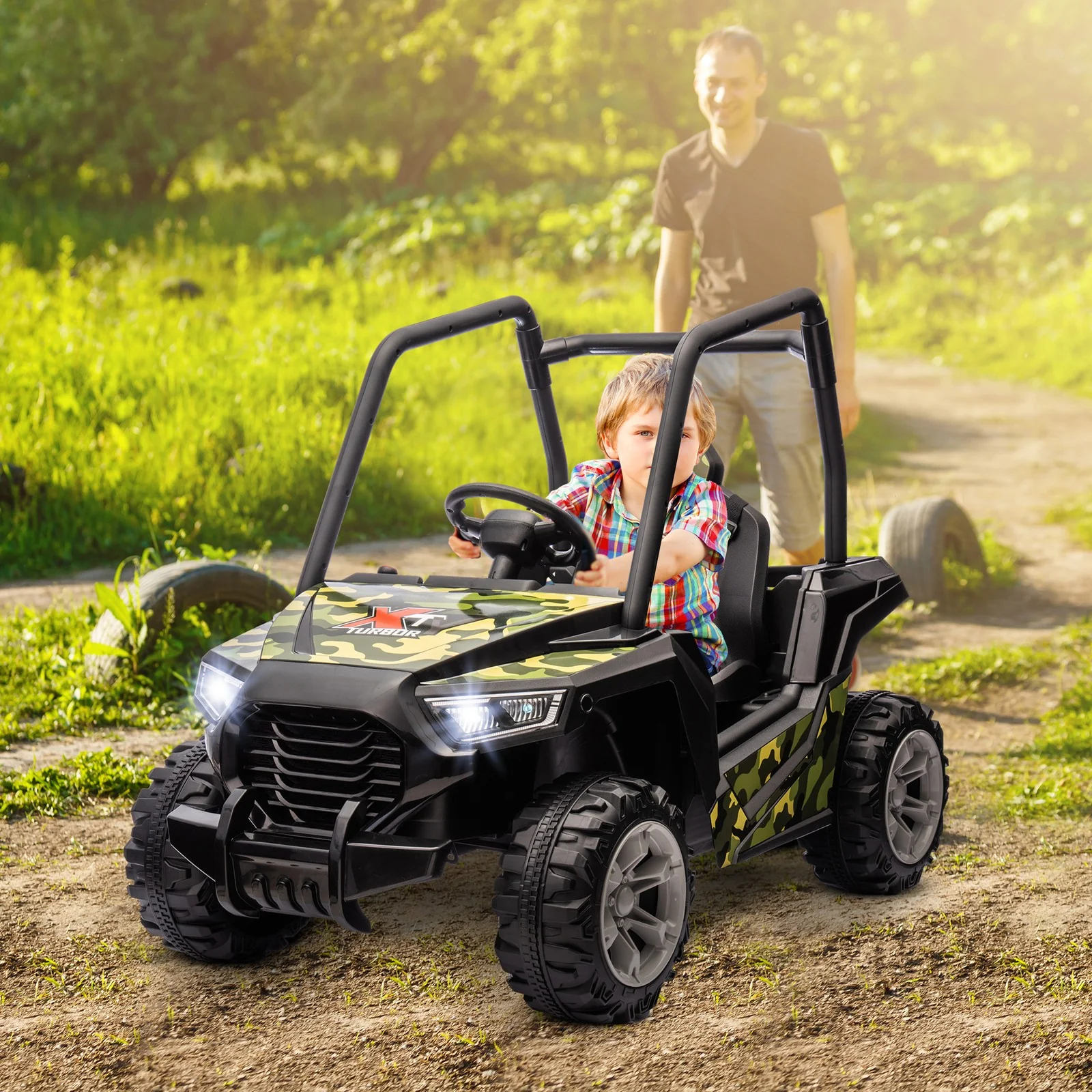 12V Kids Electric Ride-On Car with Parent Remote Control and Spring Suspension - Image 2