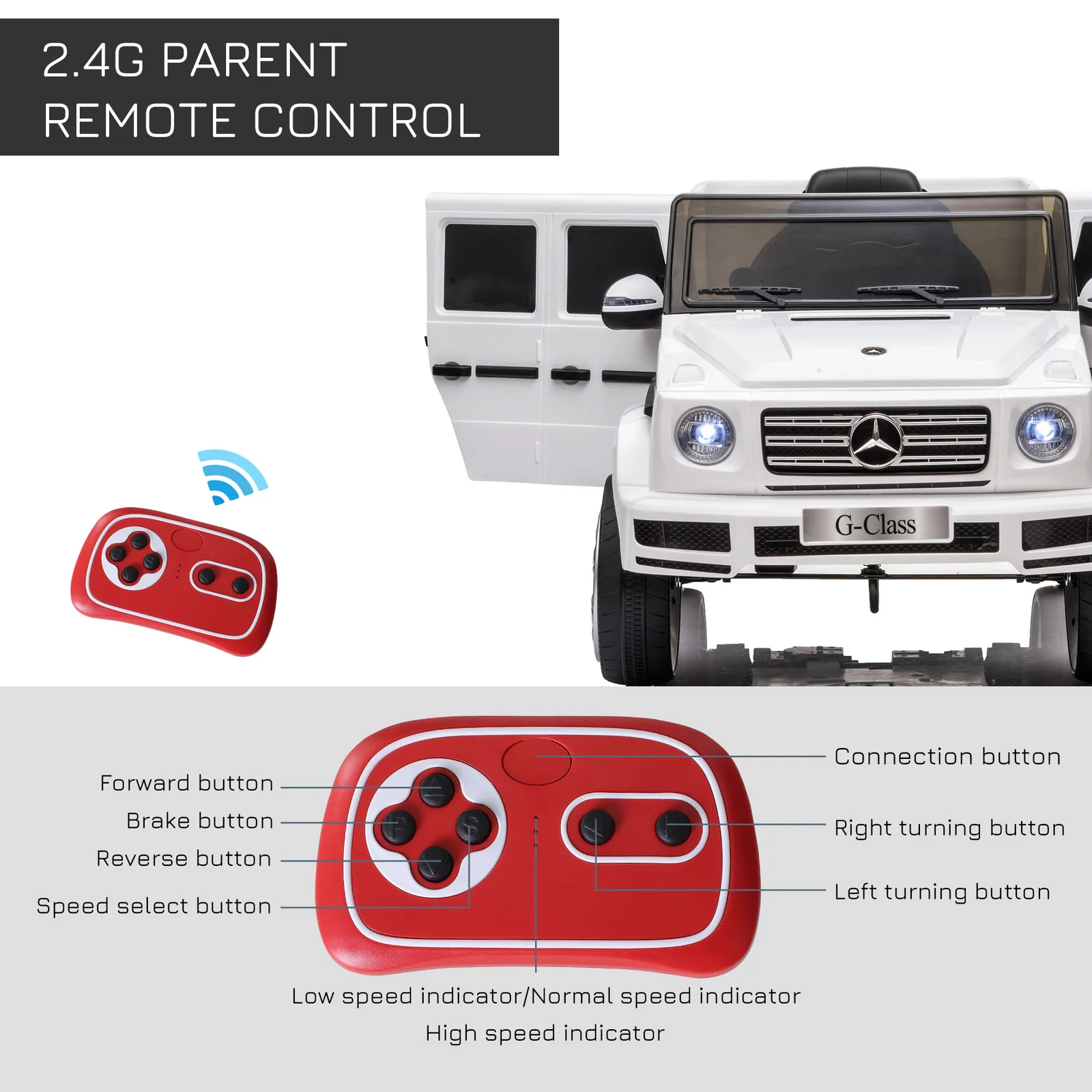 12V Kids Electric Ride-On Car with Remote Control, Headlights, Music, Suspension, and Storage Compartment - Image 11