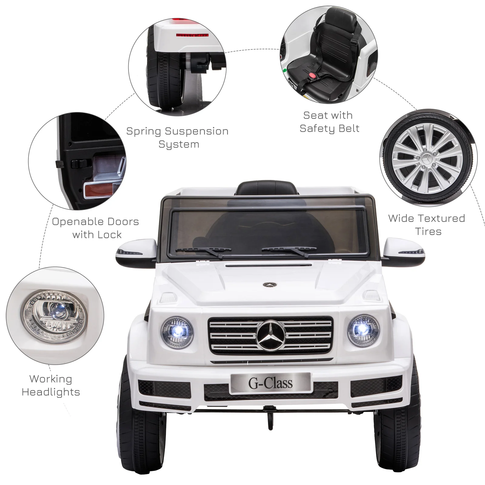 12V Kids Electric Ride-On Car with Remote Control, Headlights, Music, Suspension, and Storage Compartment - Image 12