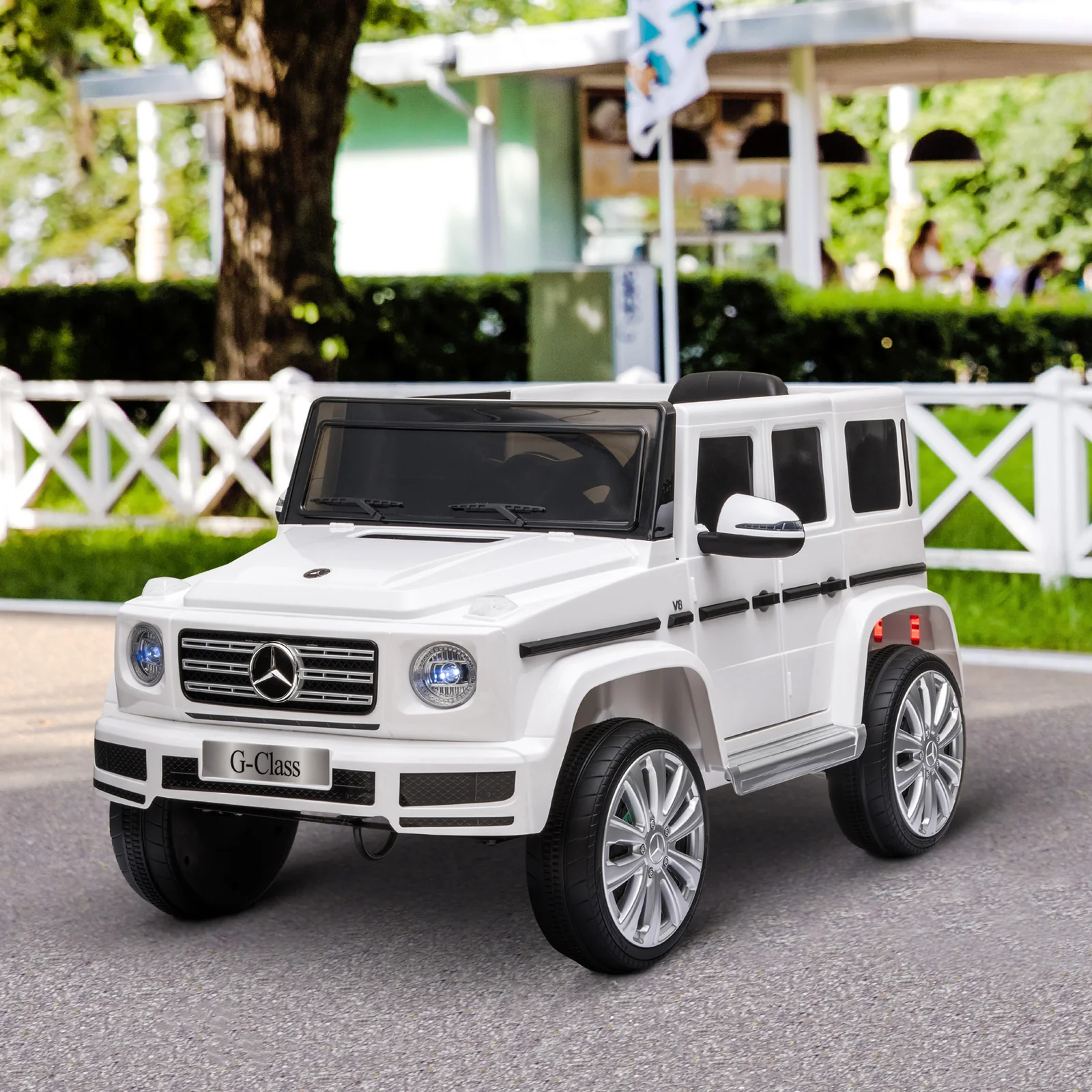 12V Kids Electric Ride-On Car with Remote Control, Headlights, Music, Suspension, and Storage Compartment - Image 2