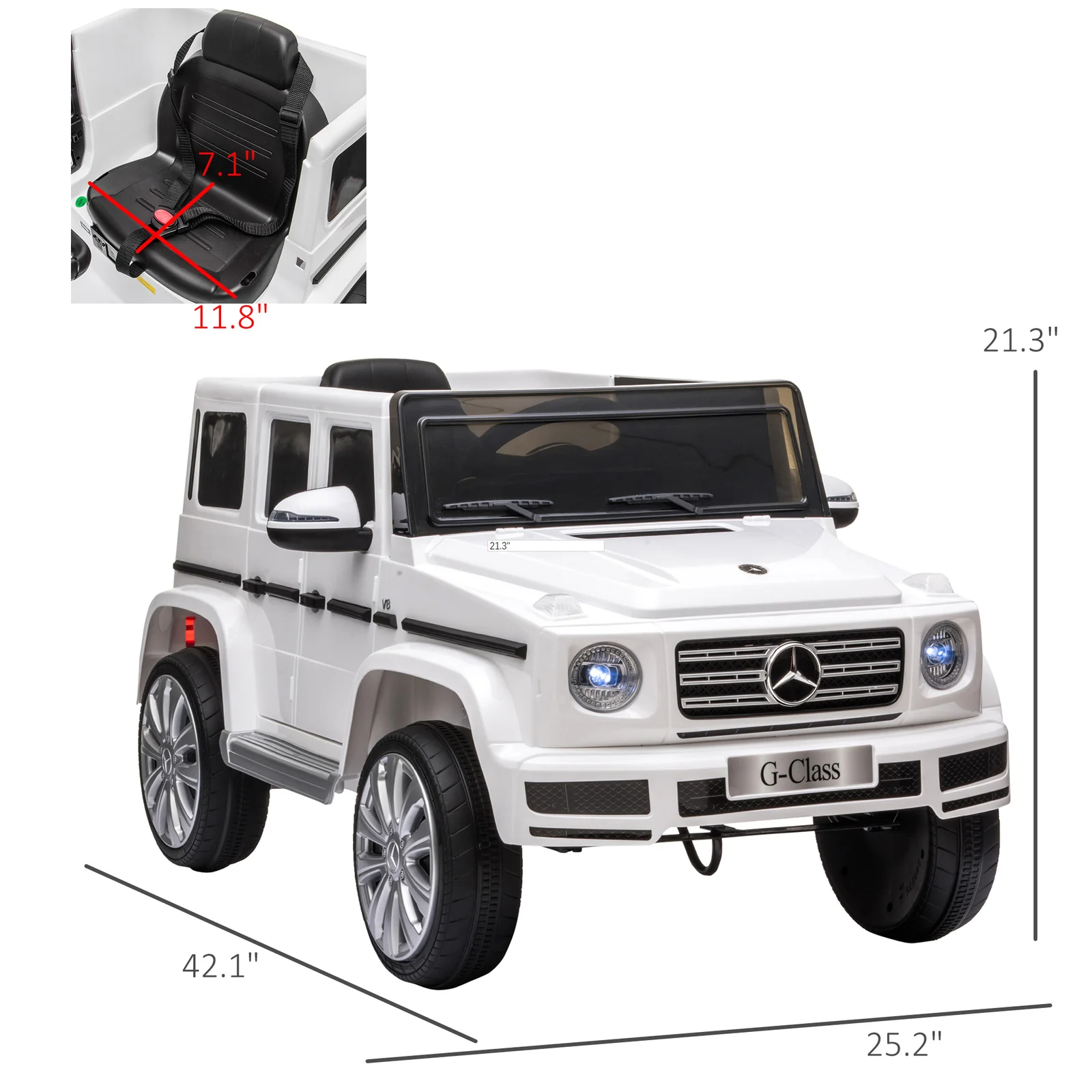 12V Kids Electric Ride-On Car with Remote Control, Headlights, Music, Suspension, and Storage Compartment - Image 3