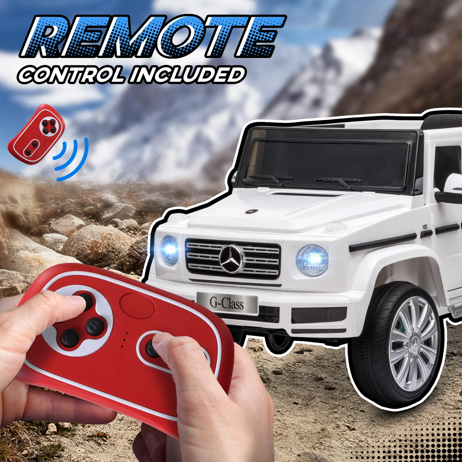 12V Kids Electric Ride-On Car with Remote Control, Headlights, Music, Suspension, and Storage Compartment - Image 7