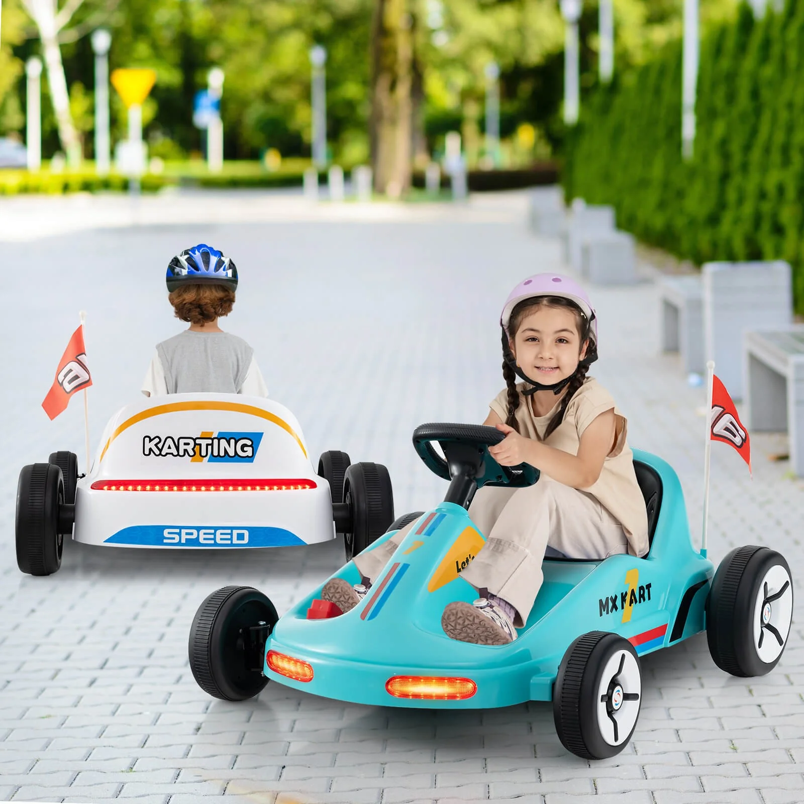 12V Kids Electric Ride-On Go-Kart with 7AH Battery and Remote Control - Image 3