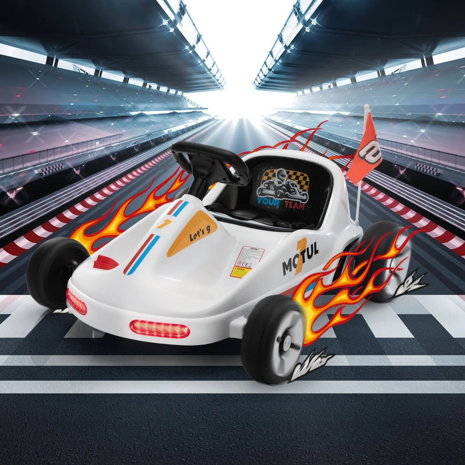 12V Kids Electric 4-Wheel Ride-On Go-Kart with Remote Control, Blue, Ages 3-8 - Image 17