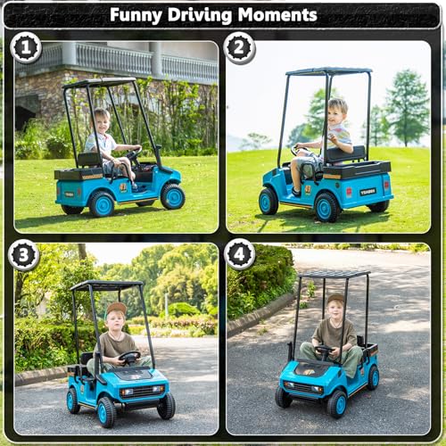 12V Kids Electric Golf Cart Ride On Car with Parental Remote Control - Image 14