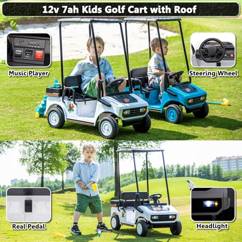 12V Kids Electric Golf Cart Ride On Car with Parental Remote Control - Image 26