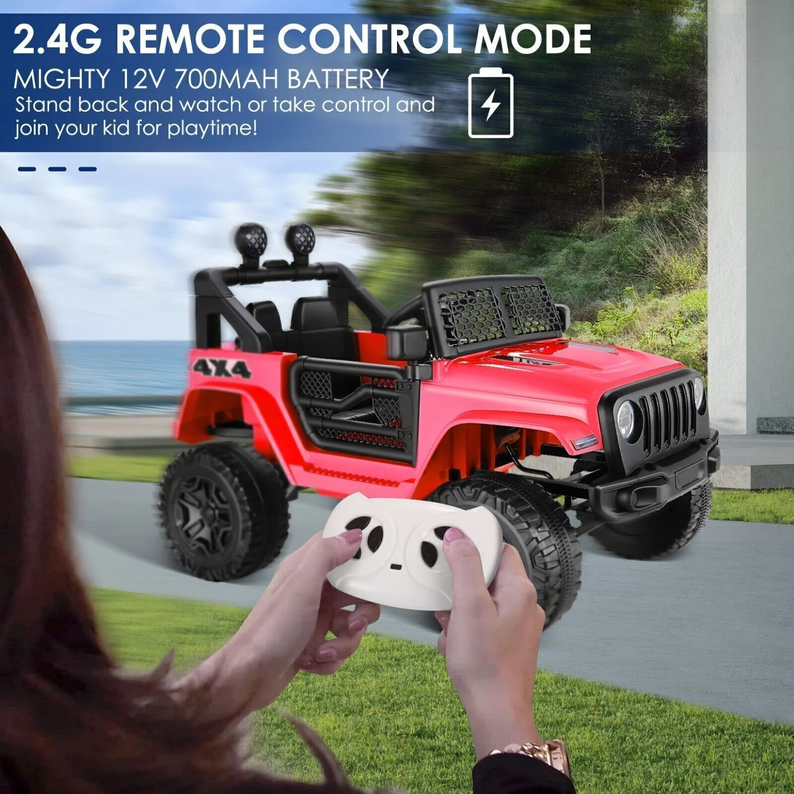 12V Kids Electric Jeep with Remote Control, 3 Speeds, LED Lights, and MP3 Compatibility - Image 20