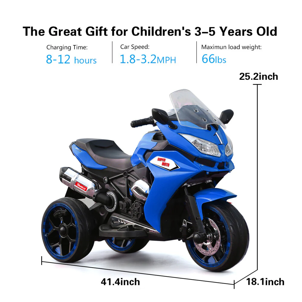 12V Kids Electric Ride-On Motorcycle with 3 LED Lighted Wheels - Image 28