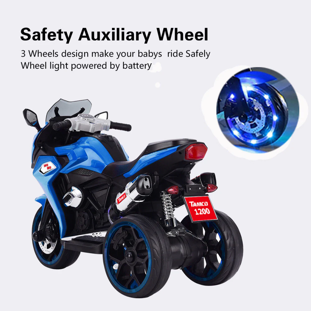 12V Kids Electric Ride-On Motorcycle with 3 LED Lighted Wheels - Image 30