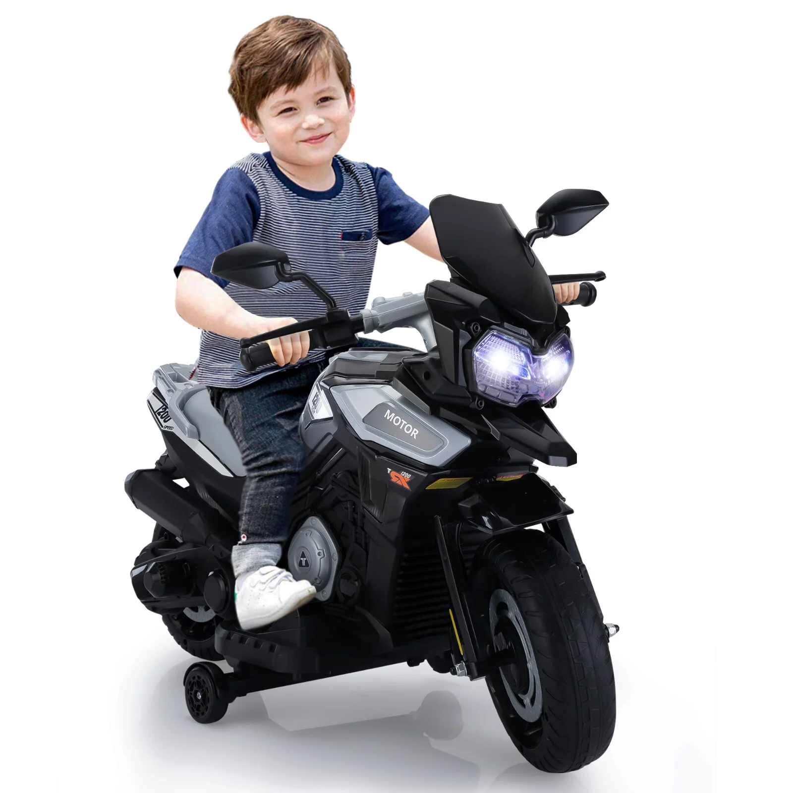 12V Battery-Powered Kids Electric Ride-On Motorcycle with Music - Image 2