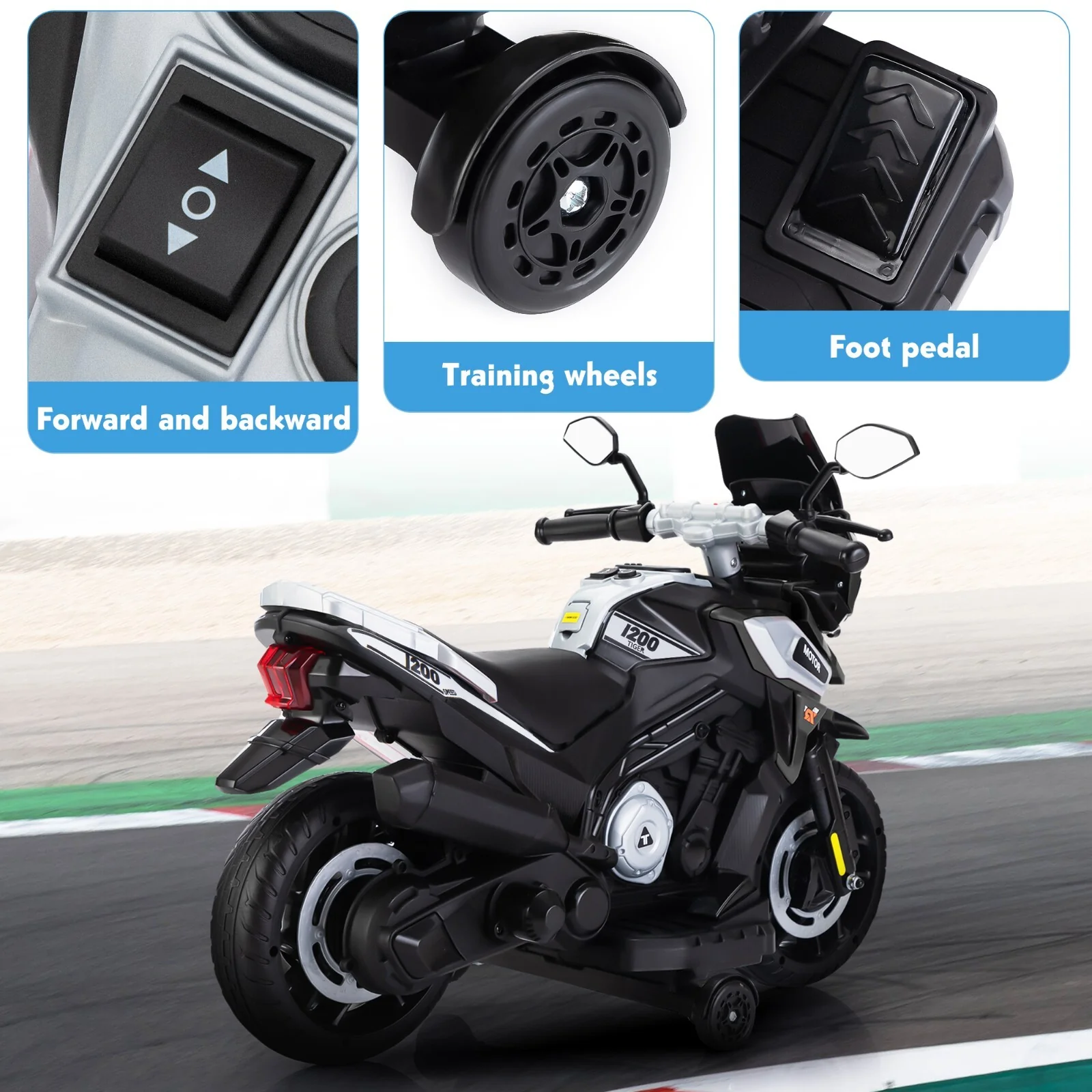 12V Battery-Powered Kids Electric Ride-On Motorcycle with Music - Image 4