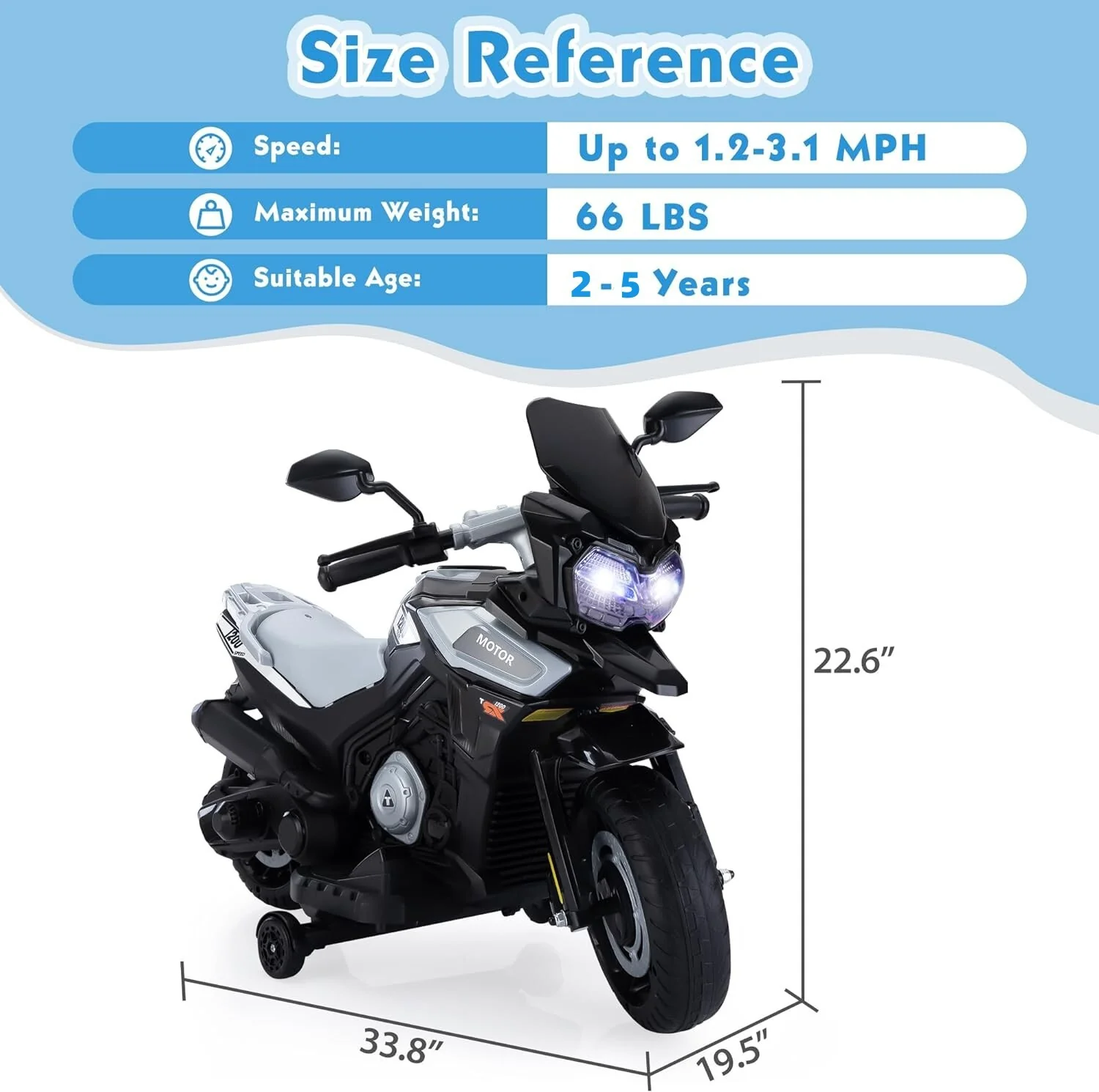 12V Battery-Powered Kids Electric Ride-On Motorcycle with Music - Image 6