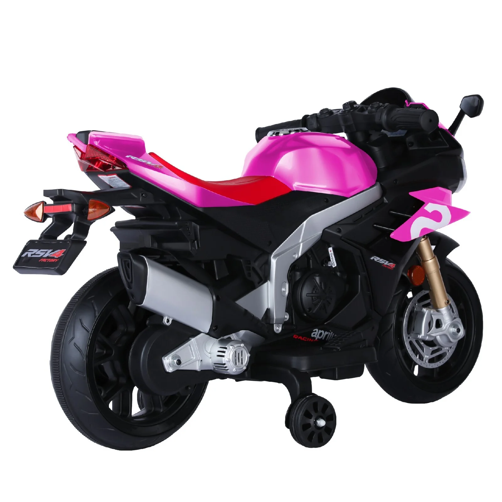 12V Kids Electric Ride-On Motorcycle Toy with Bluetooth Music, Auxiliary Wheels, and LED Lights - Image 8