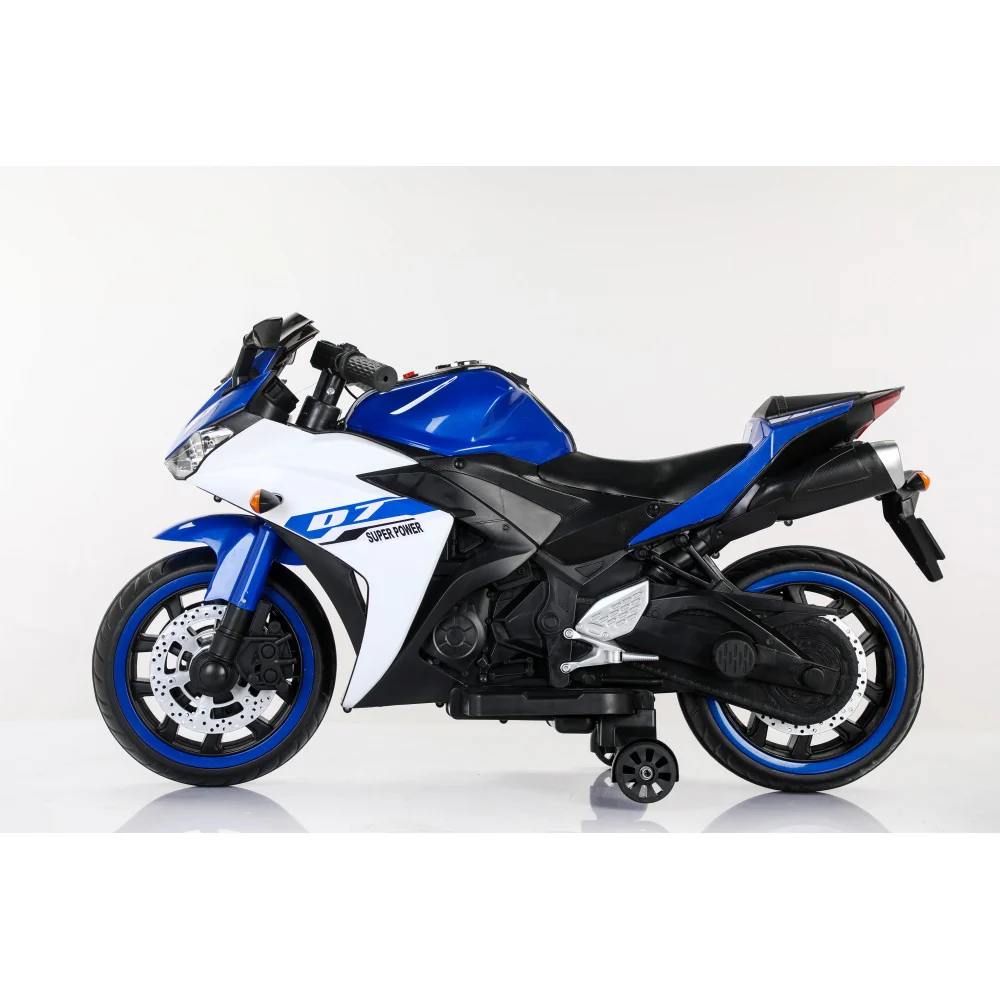 12V Kids Electric Ride-On Motorcycle Toy with Bluetooth Music, Auxiliary Wheels, and LED Lights - Image 18