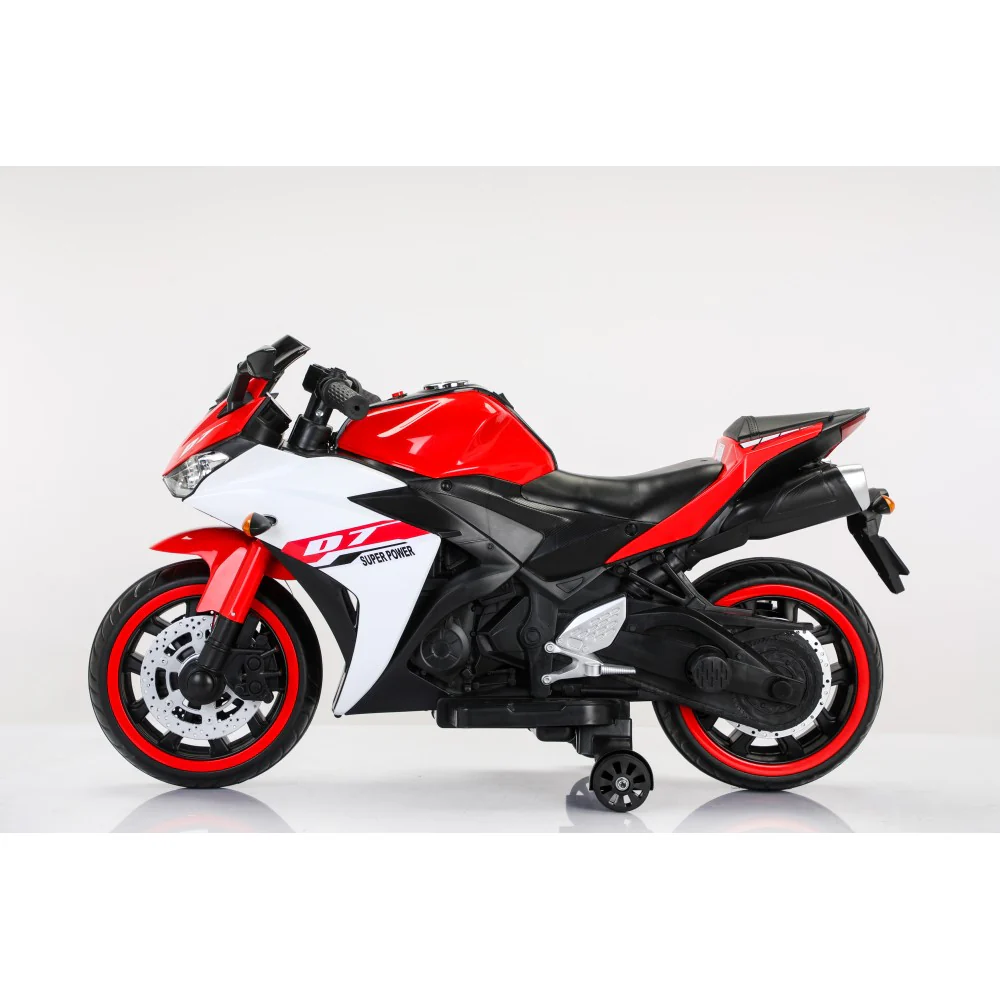 12V Kids Electric Ride-On Motorcycle Toy with Bluetooth Music, Auxiliary Wheels, and LED Lights - Image 34