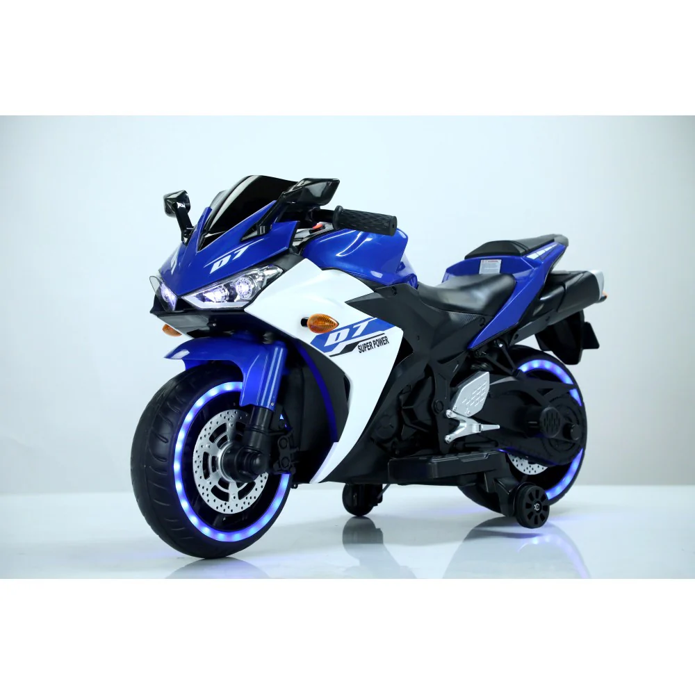12V Kids Electric Ride-On Motorcycle Toy with Bluetooth Music, Auxiliary Wheels, and LED Lights - Image 14