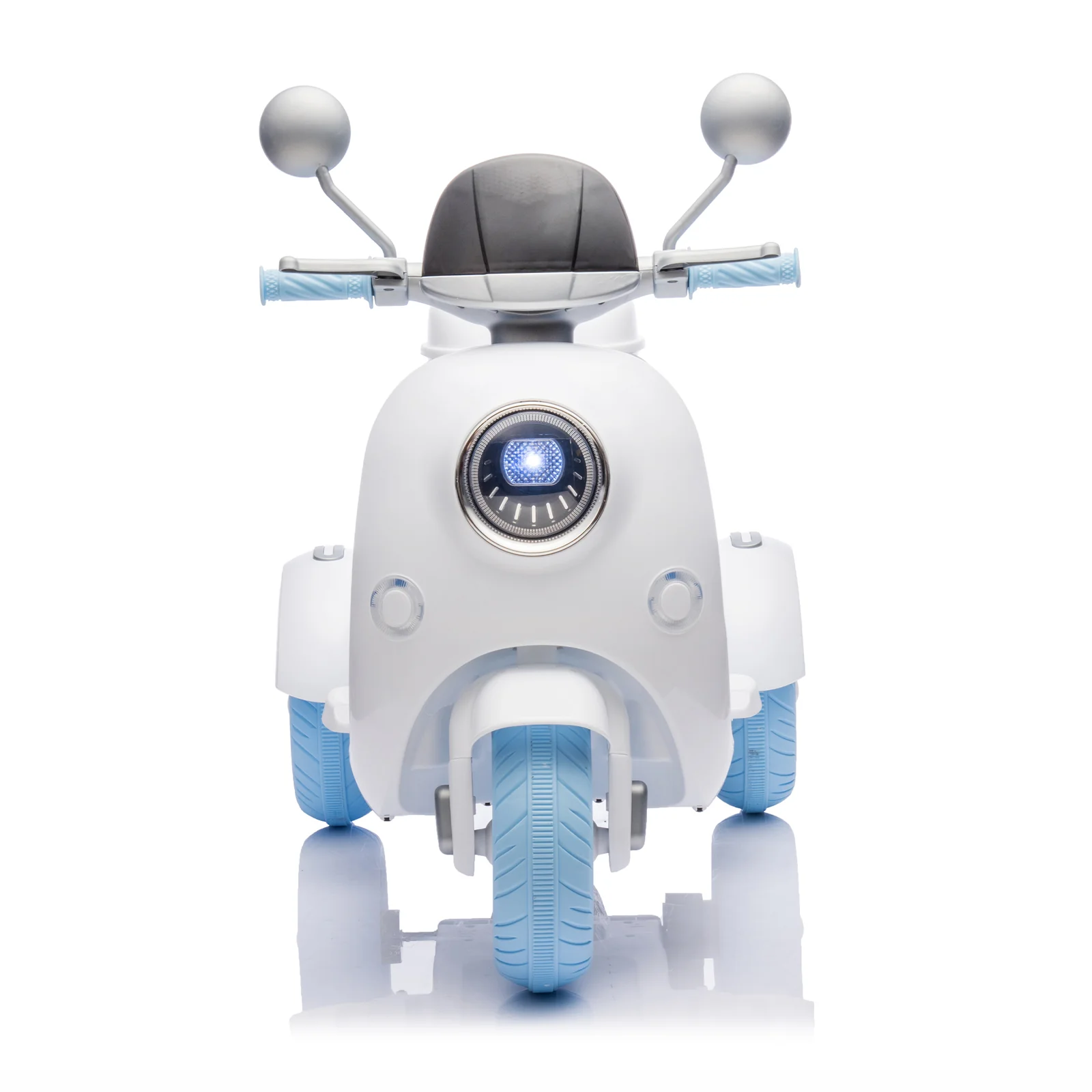 12V Kids Electric Ride-On Motorcycle Toy with Bluetooth Music, LED Lights, and 3 Wheels - Blue