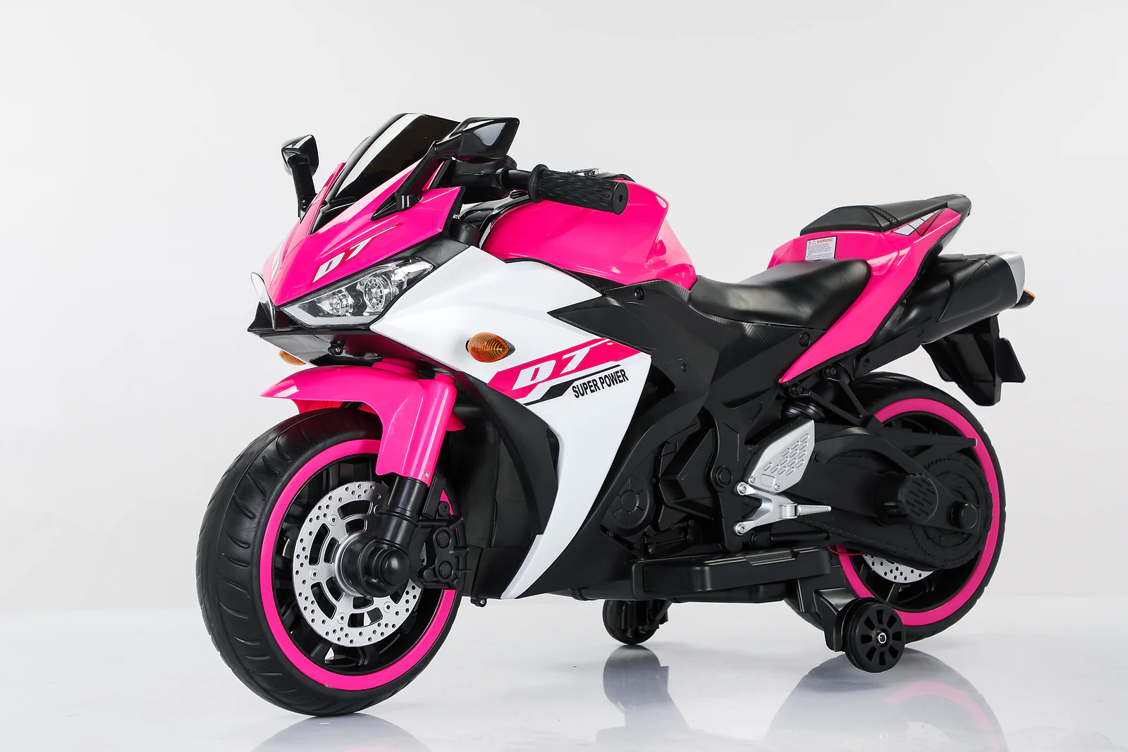 12V Kids Electric Ride-On Motorcycle Toy Car with Training Wheels and LED Lights - Image 21