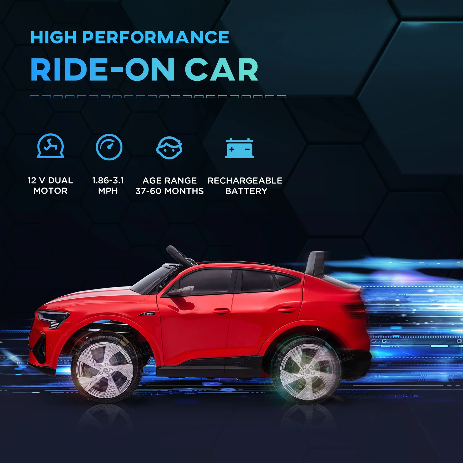 12V Electric Ride-On Audi E-Tron Car for Kids with Battery and Parental Remote Control - Image 4