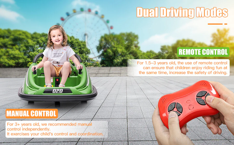 12V Kids Electric Ride-On Bumper Car with 360° Spin, LED Lights, and Remote Control - Image 10