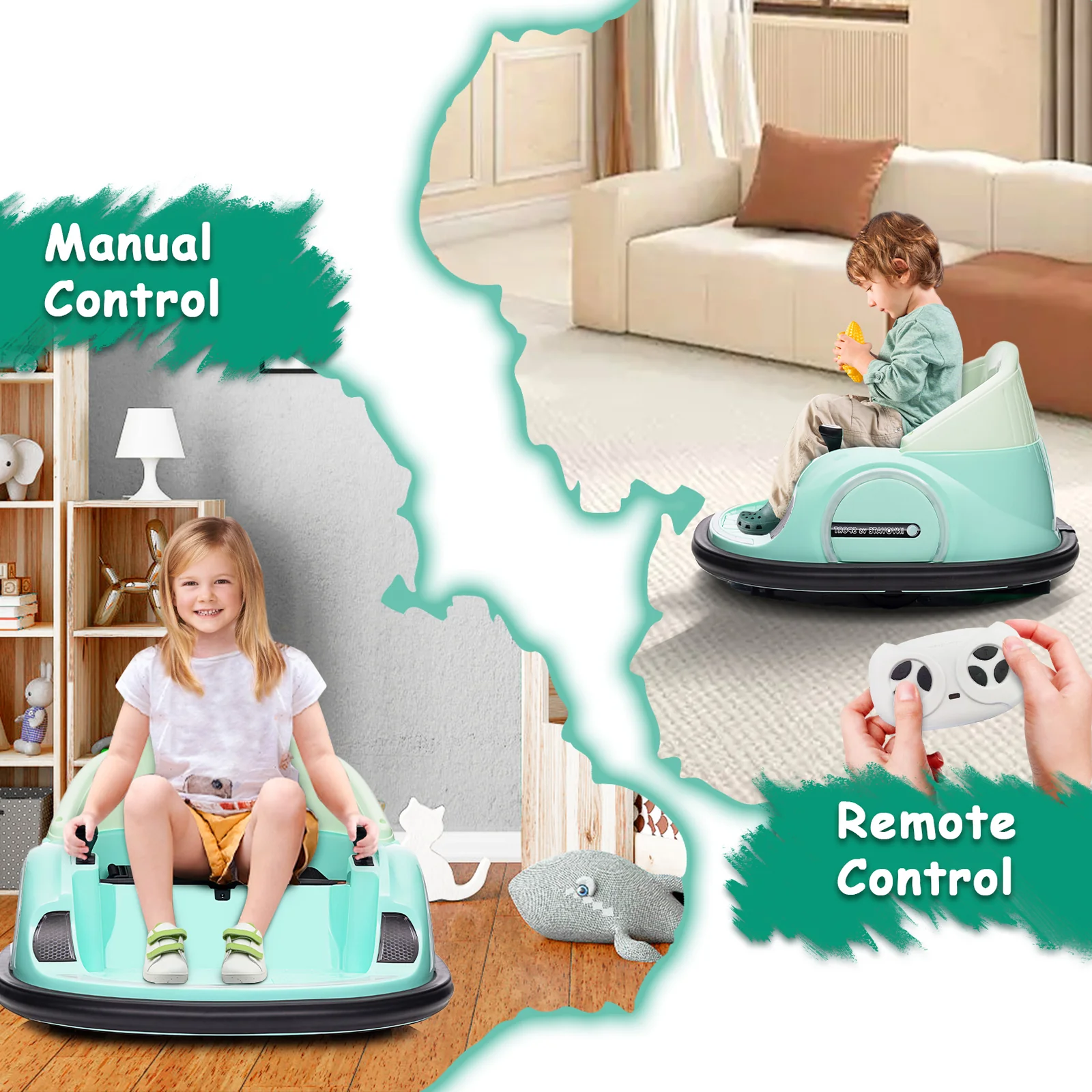 12V Electric Ride-On Bumper Car for Kids and Toddlers with Remote Control - Image 6